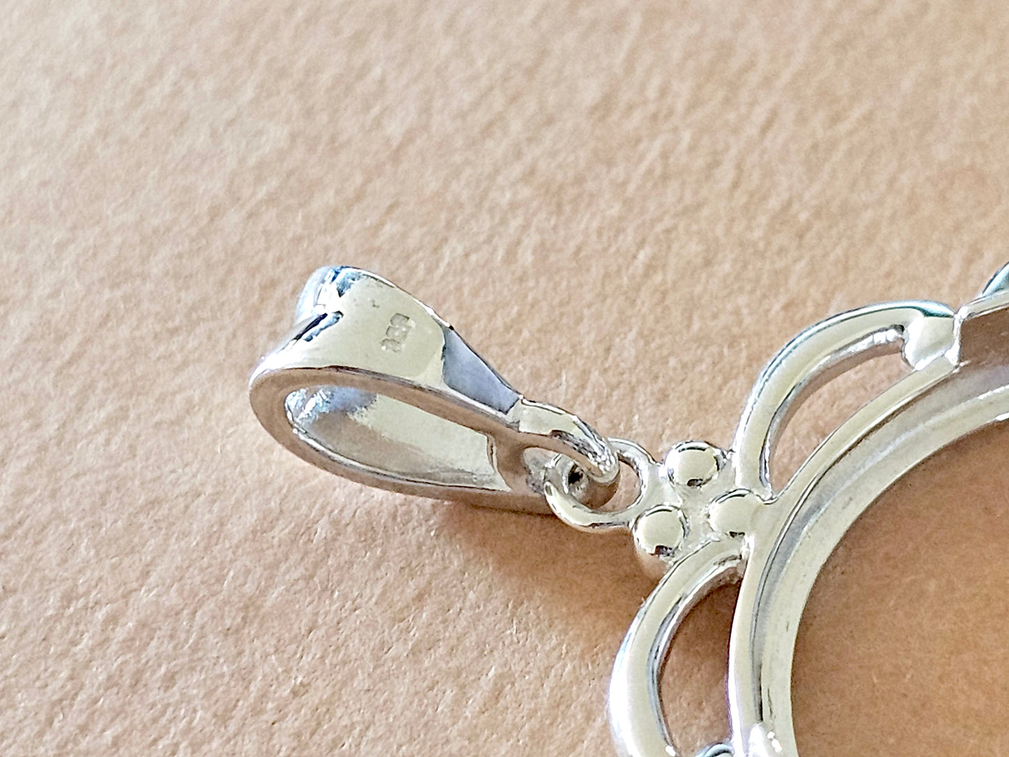 925 Sterling Silver Scalloped Bezel for 24mm Quarters 25 Cents Coins