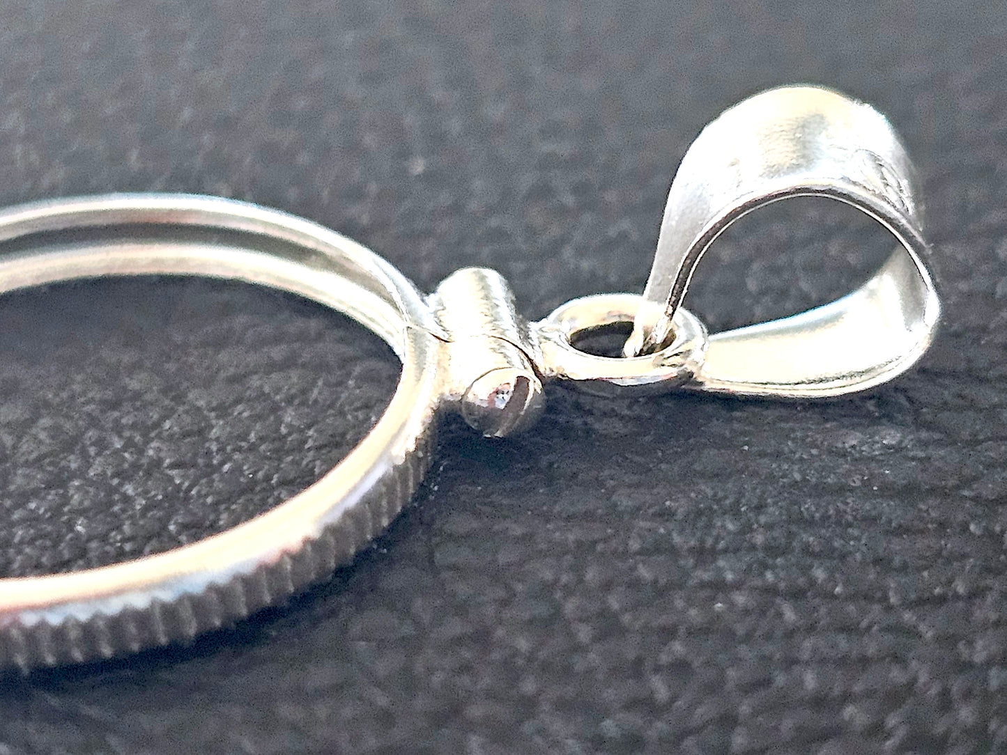925 Sterling Silver Screw Top Simple Bezel for 18mm Dime 10 Cent Coins