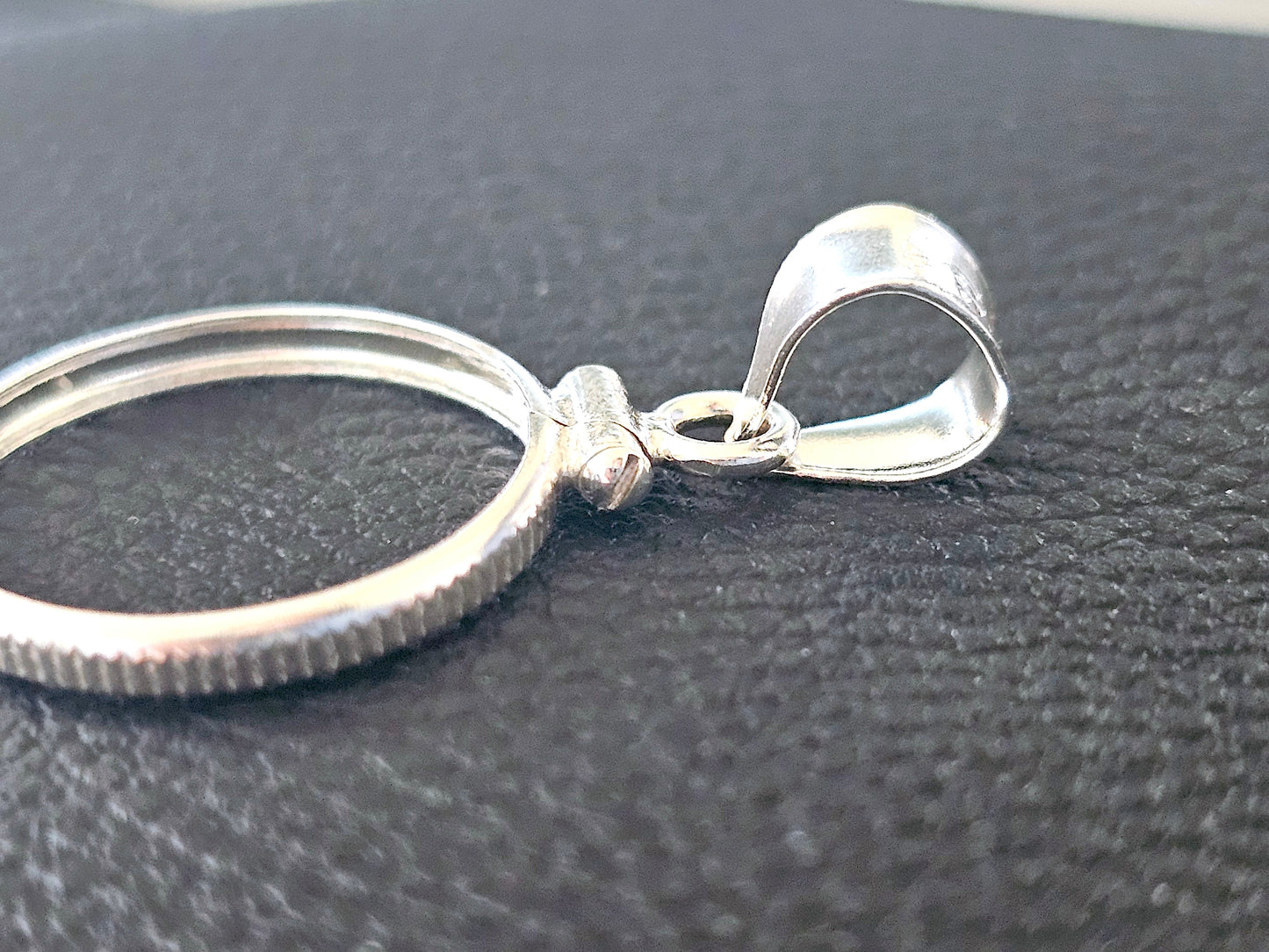 925 Sterling Silver Screw Top Simple Bezel for 18mm Dime 10 Cent Coins