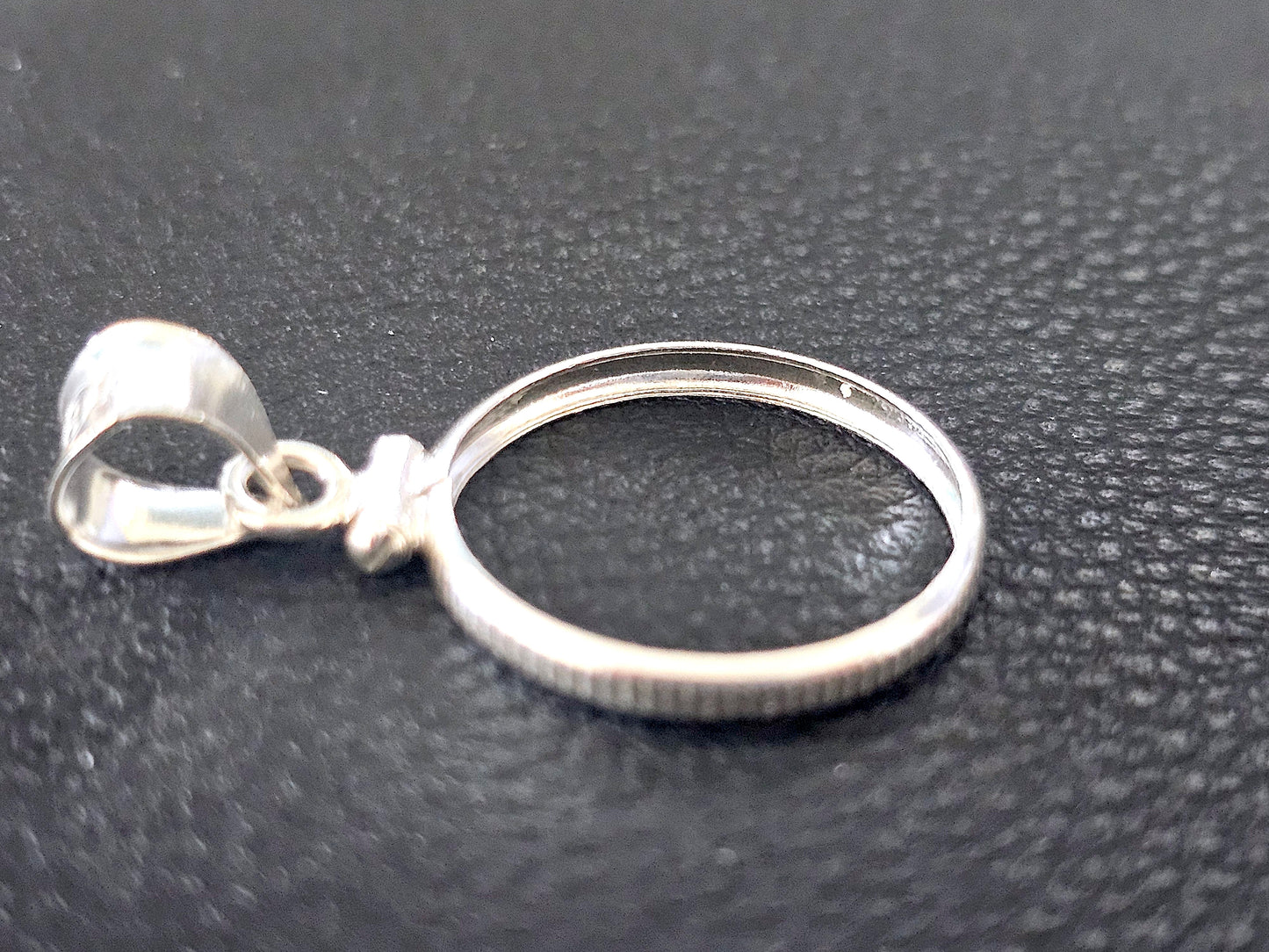 925 Sterling Silver Screw Top Simple Bezel for 18mm Dime 10 Cent Coins