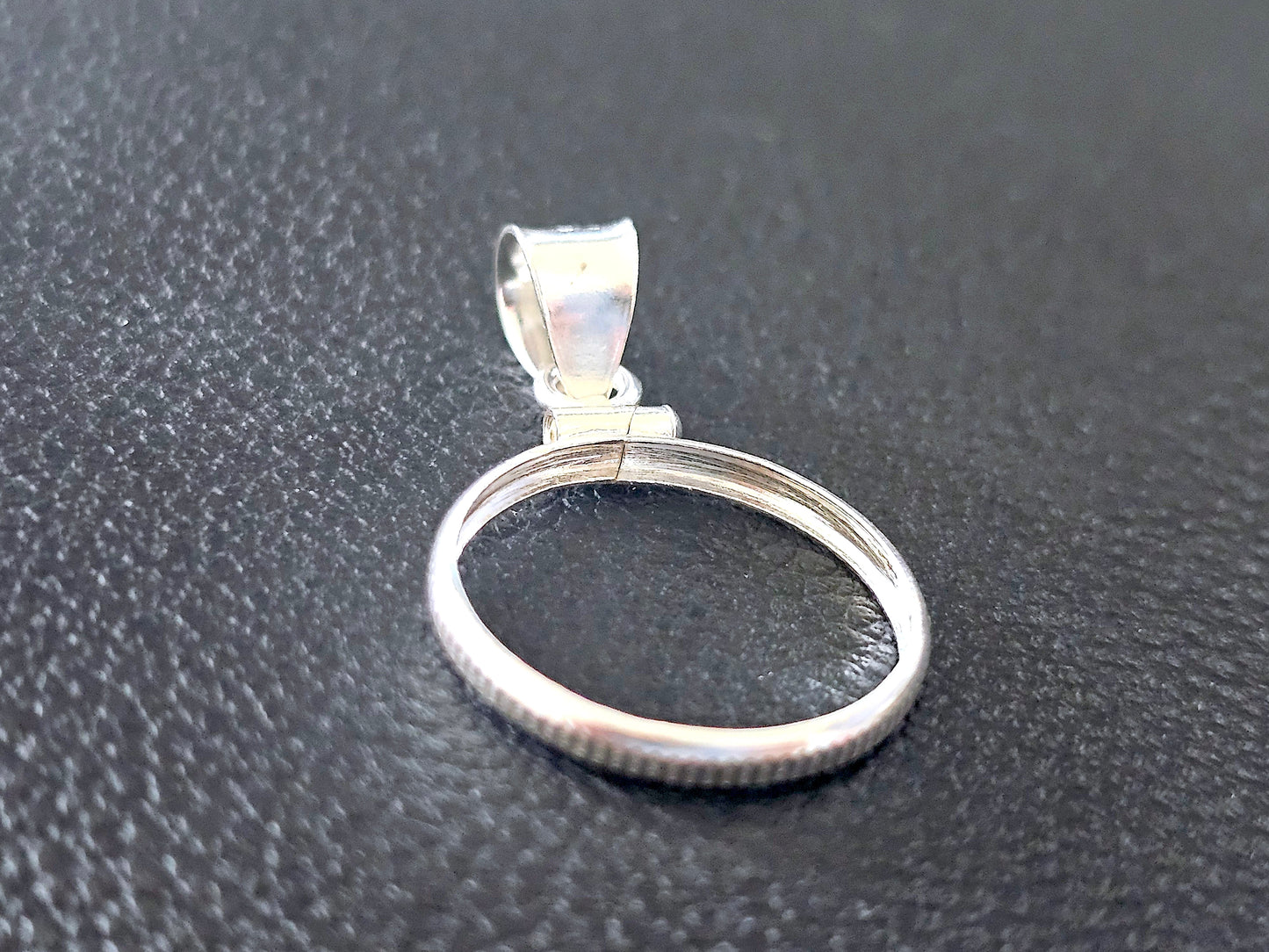 925 Sterling Silver Screw Top Simple Bezel for 18mm Dime 10 Cent Coins