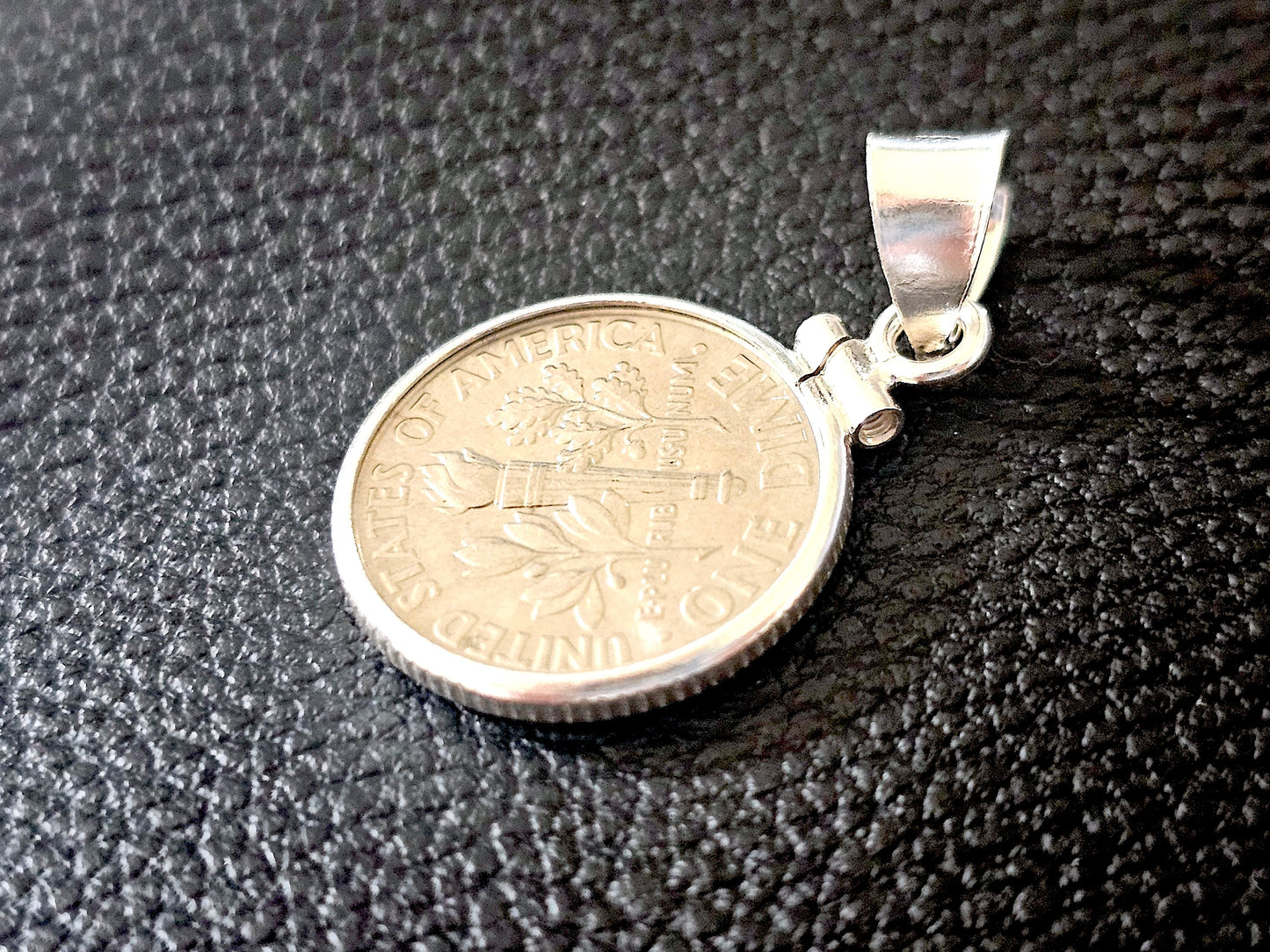 925 Sterling Silver Screw Top Simple Bezel for 18mm Dime 10 Cent Coins