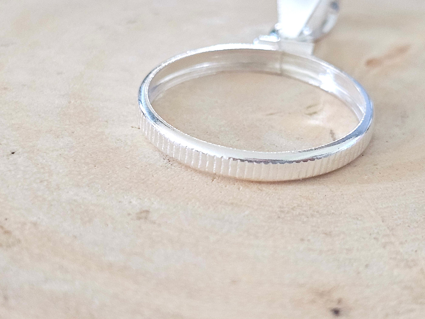 925 Sterling Silver Screw Top Simple Bezel for 19mm Penny 1 Cent Coins
