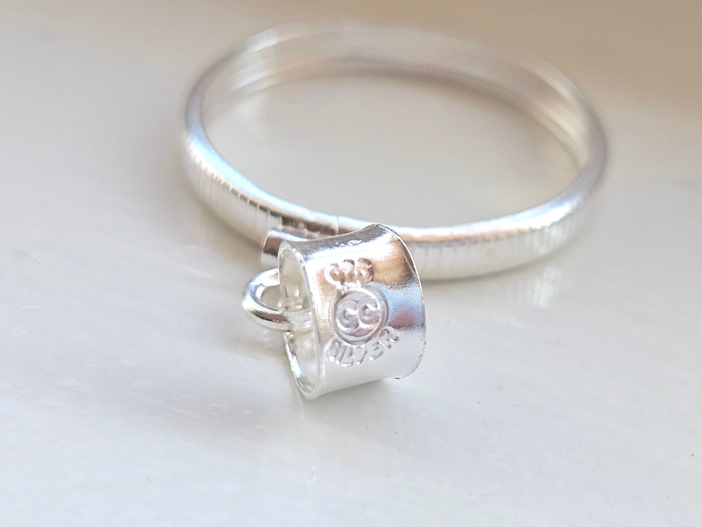 925 Sterling Silver Screw Top Simple Bezel for 21mm Nickel 5 Cent Coins