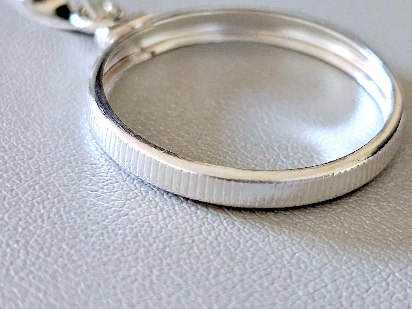 925 Sterling Silver Screw Top Simple Bezel for 24mm Quarters 25 Cents Coins