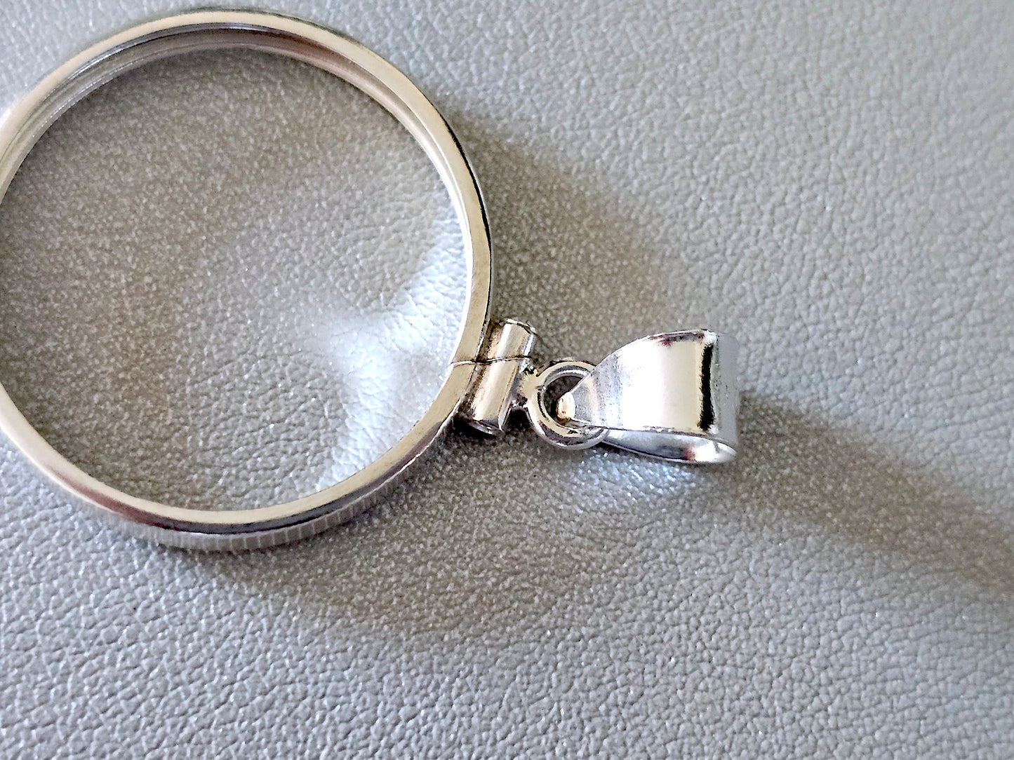 925 Sterling Silver Screw Top Simple Bezel for 24mm Quarters 25 Cents Coins