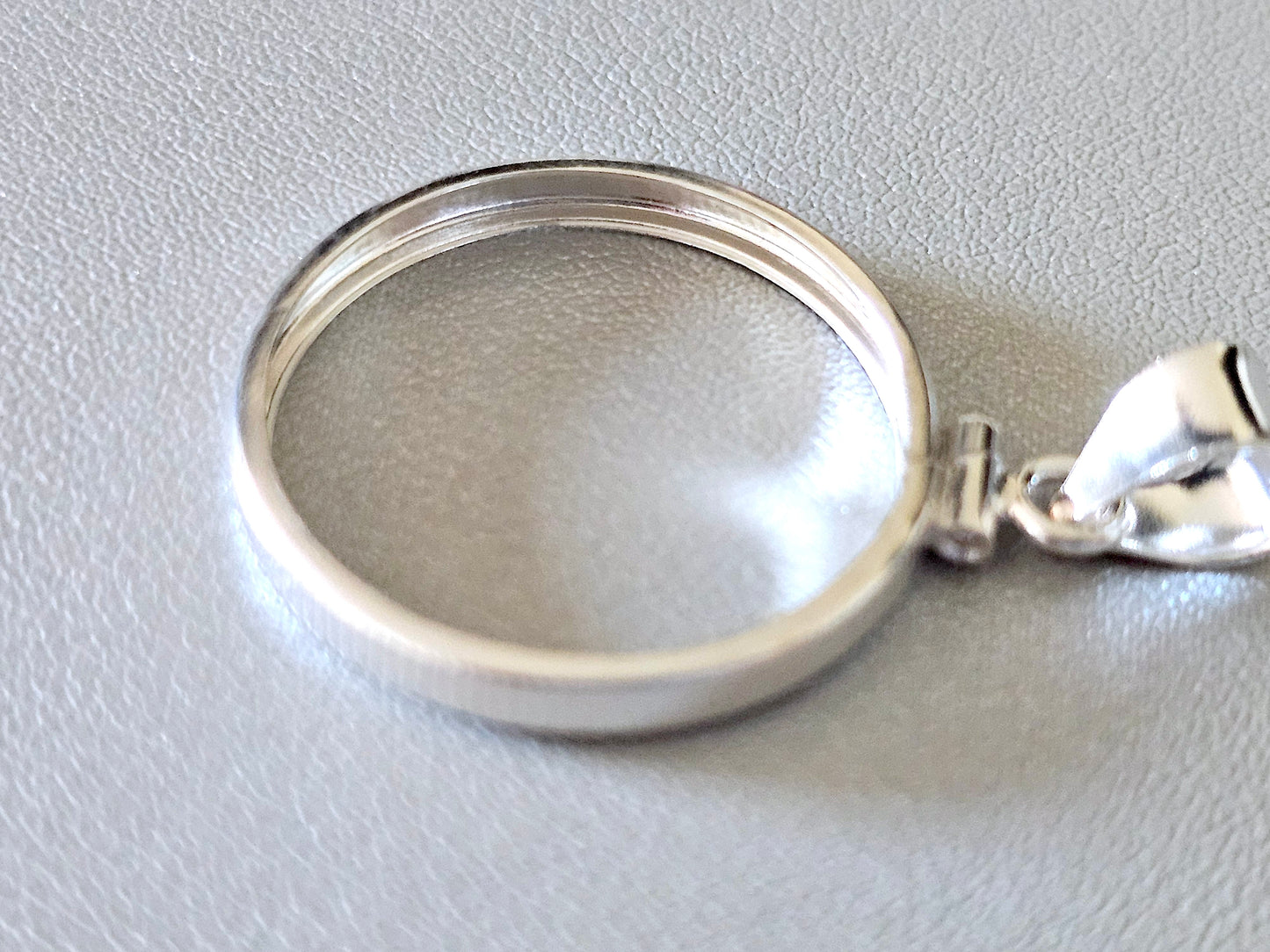 925 Sterling Silver Screw Top Simple Bezel for 24mm Quarters 25 Cents Coins