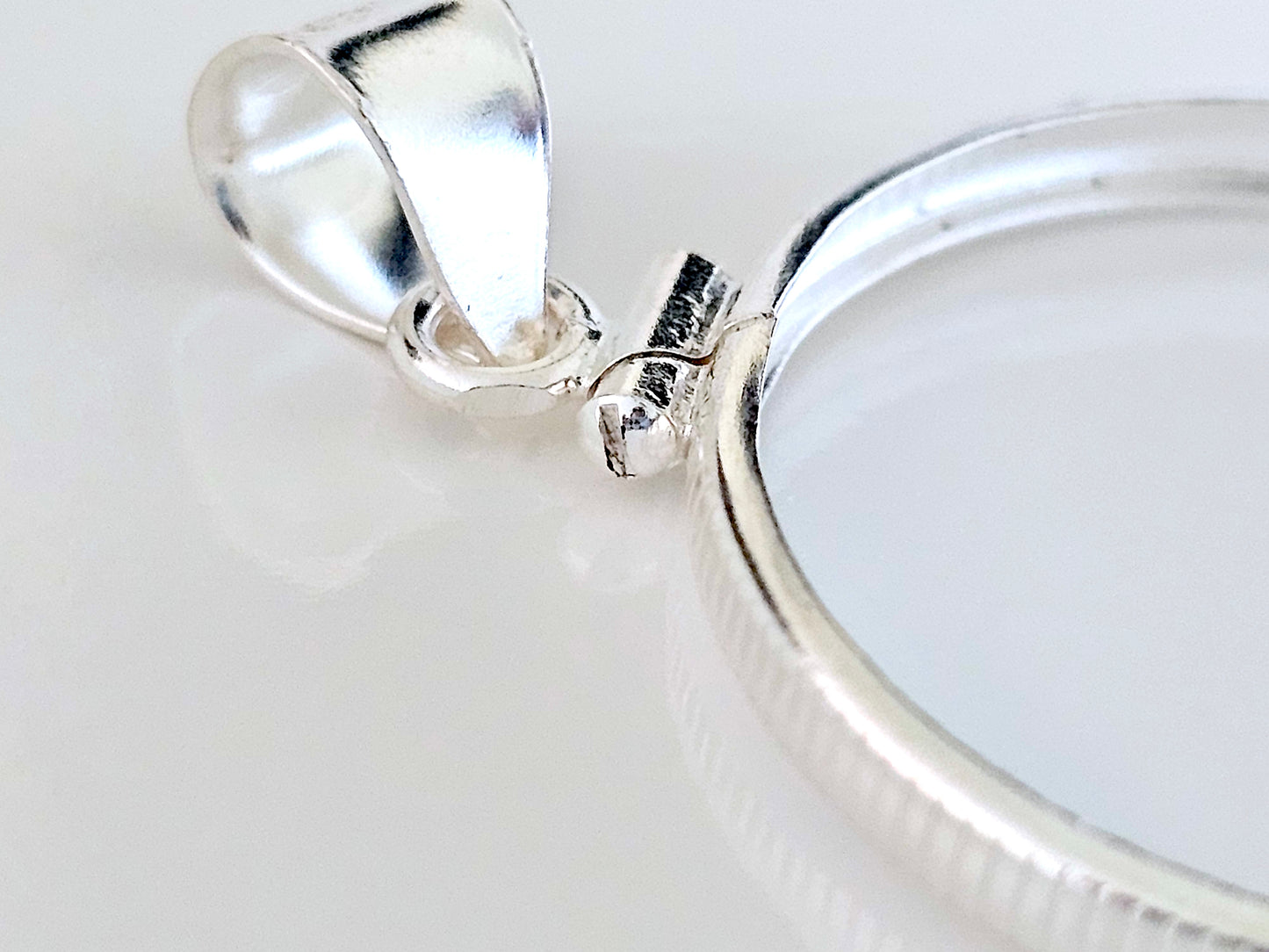925 Sterling Silver Screw Top Simple Bezel for 26mm Susan B Anthony Sacagawea Dollar Coins
