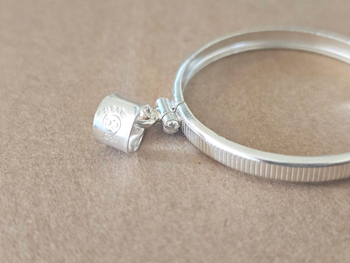 925 Sterling Silver Screw Top Simple Bezel for 30mm Half Dollar 50 Cents Coins