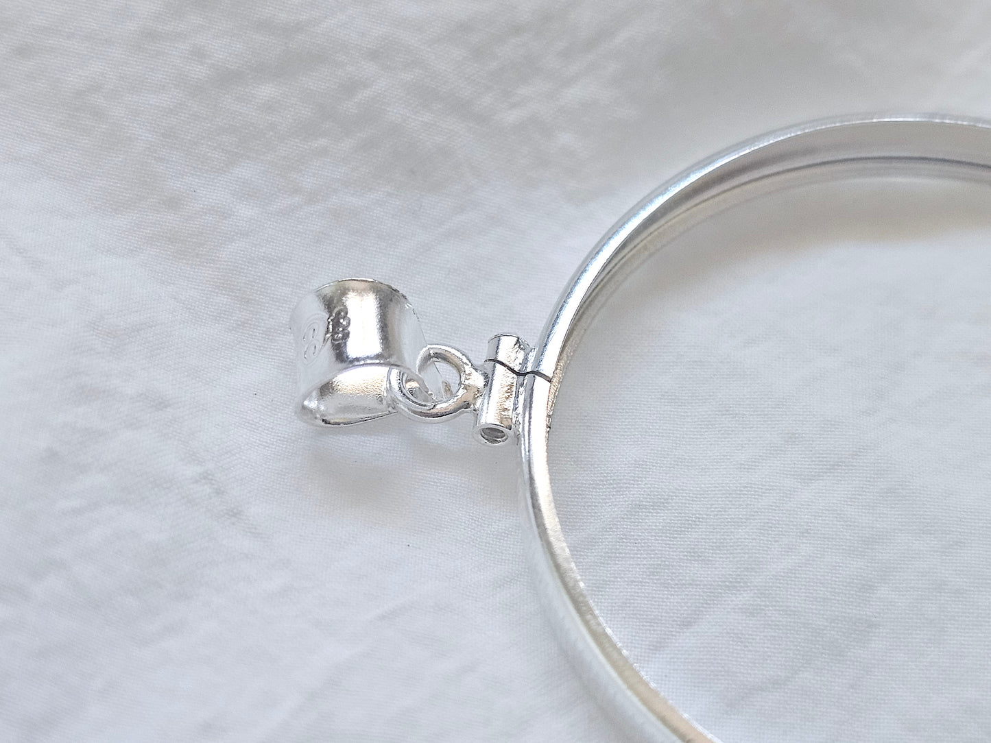 925 Sterling Silver Screw Top Simple Bezel for 39mm Coins Mexican Cien Pesos