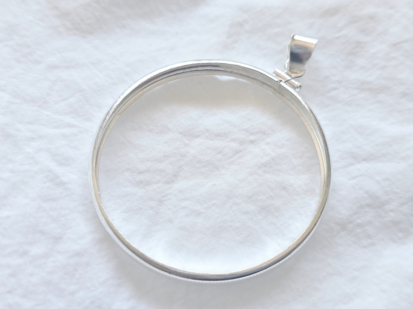 925 Sterling Silver Screw Top Simple Bezel for 41mm 1 oz Coins