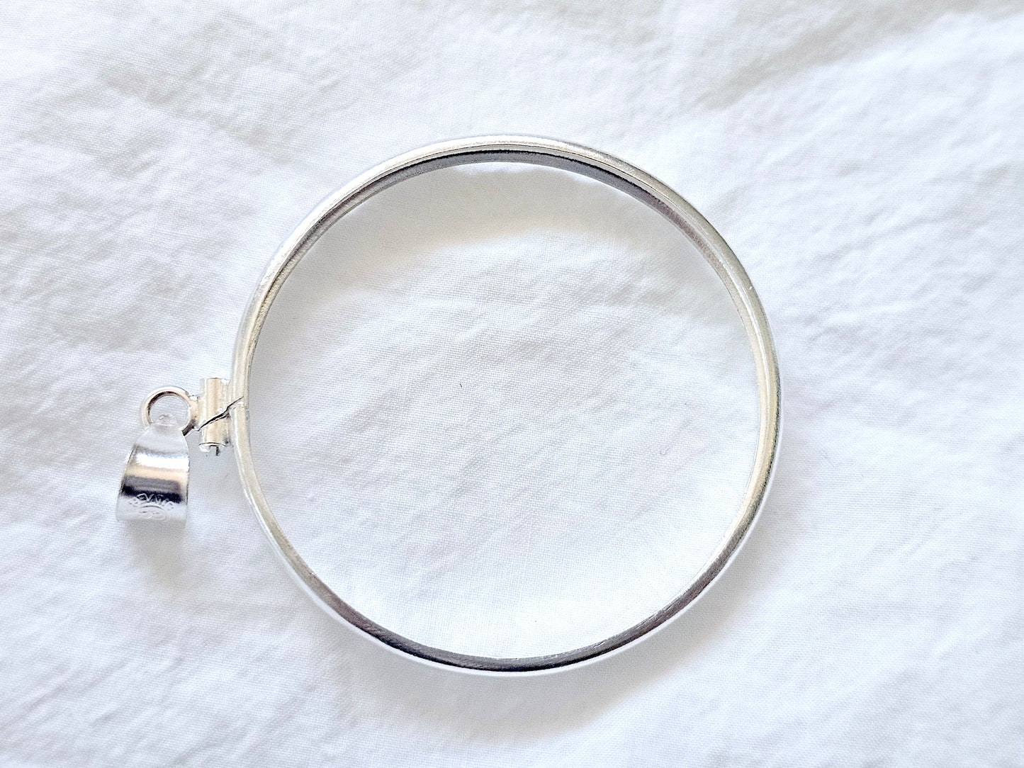 925 Sterling Silver Screw Top Simple Bezel for 41mm 1 oz Coins