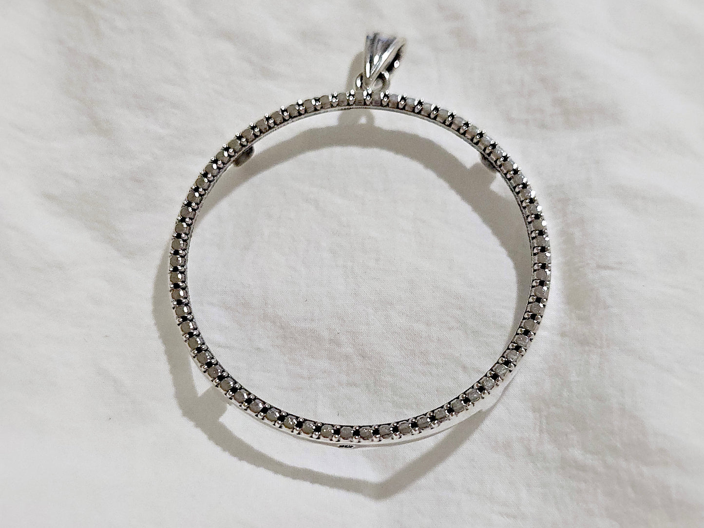 925 Sterling Silver Prong Back Illusion Edge Bezel for 41mm 1oz Coins