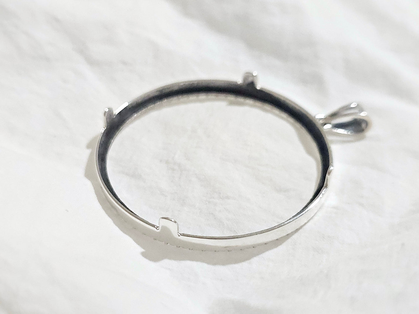 925 Sterling Silver Prong Back Illusion Edge Bezel for 41mm 1oz Coins