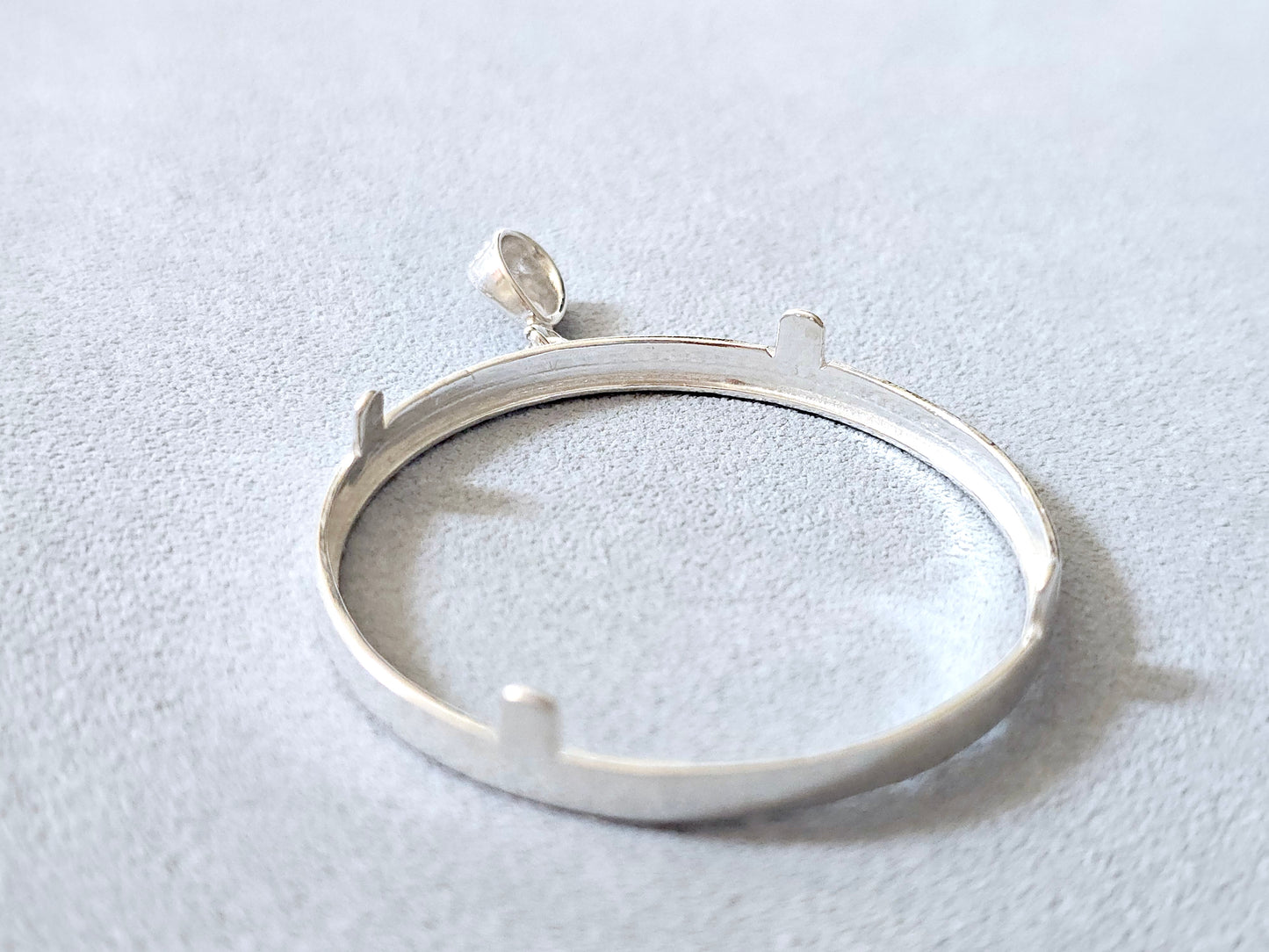 925 Sterling Silver Prong Back Diamond Cut Bezel for 41mm 1 oz Coins