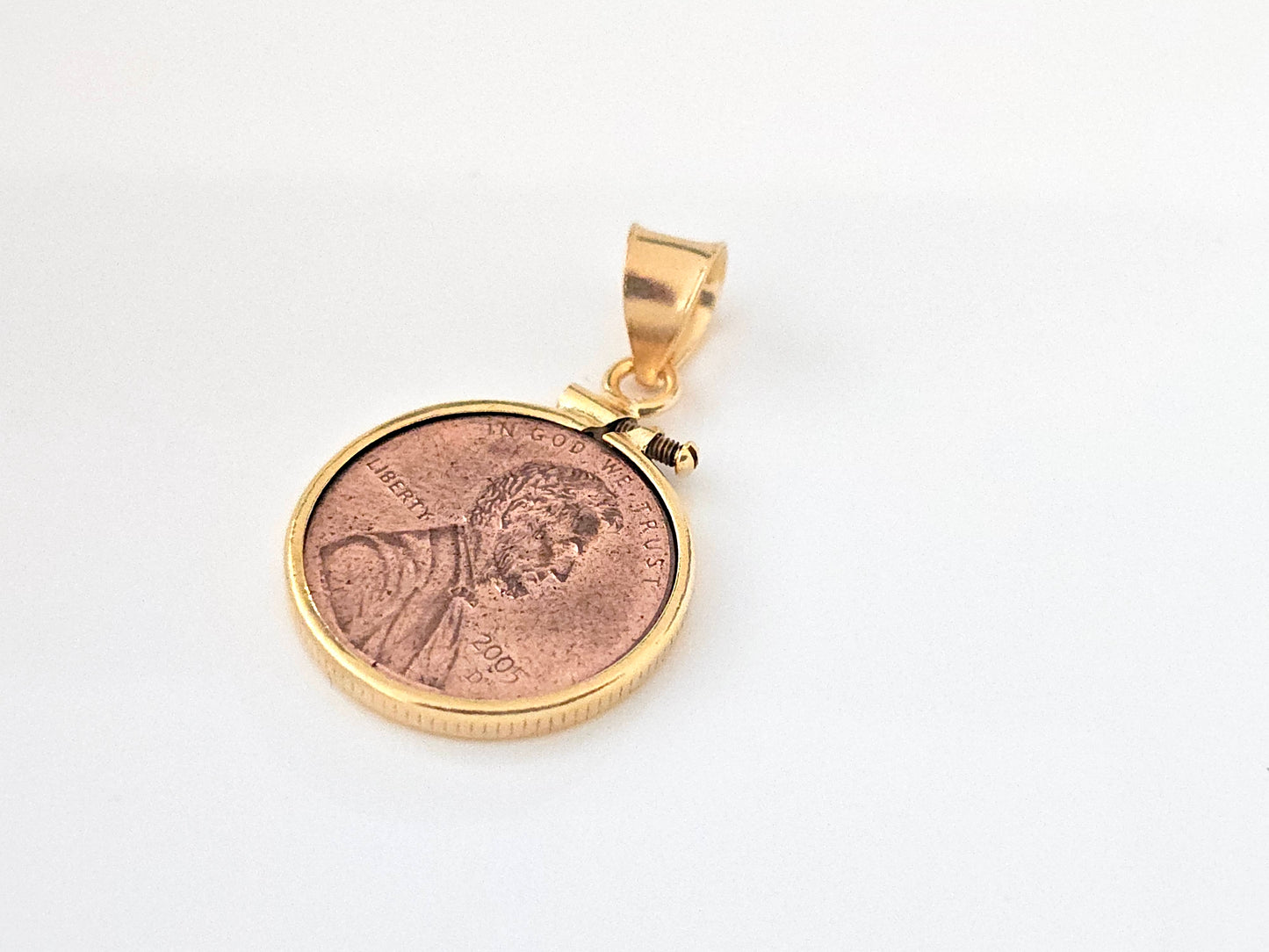 14K Gold Filled Screw Top Coin Edge Bezel for 19mm Penny 1 Cent Coins