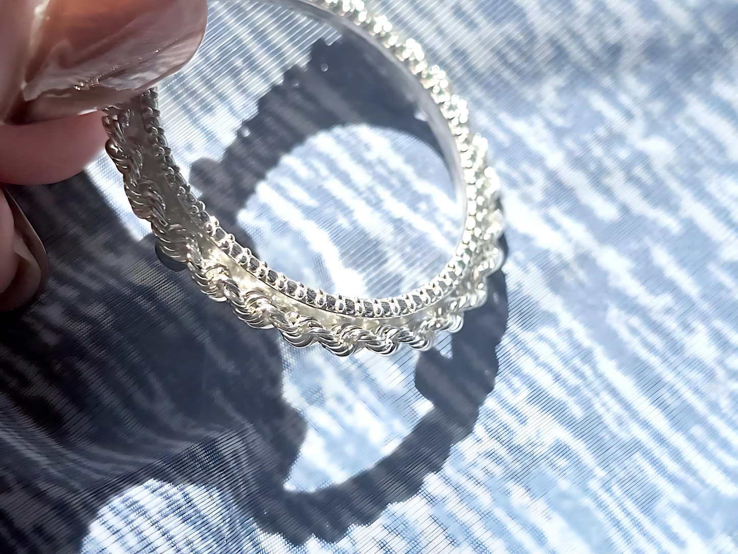 925 Sterling Silver Prong Back Illusion Rope Bezel for 26mm Susan B Anthony Dollar Coin