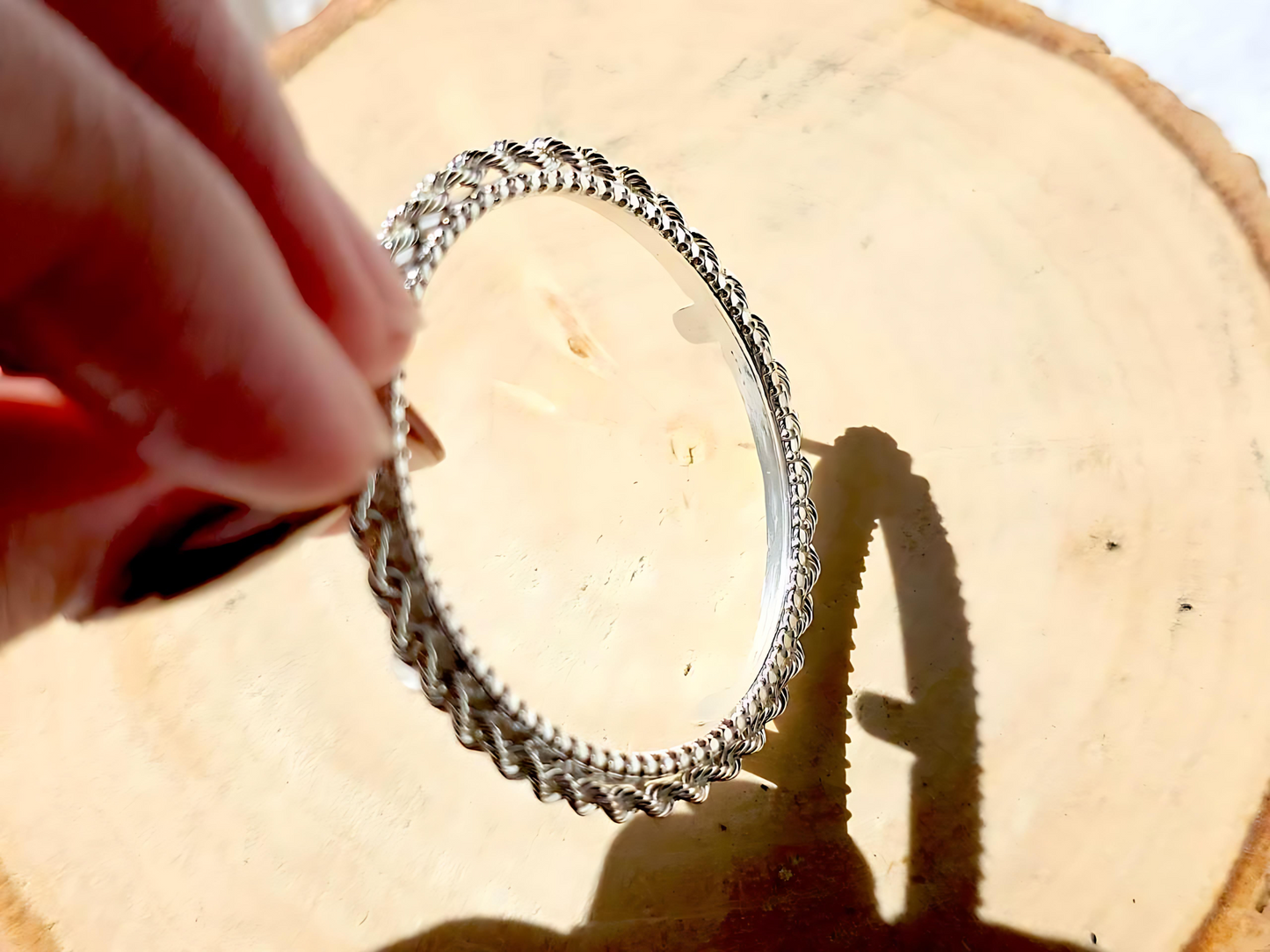 925 Sterling Silver Prong Back Illusion Rope Bezel for 34mm Mexican 1 Peso Coins