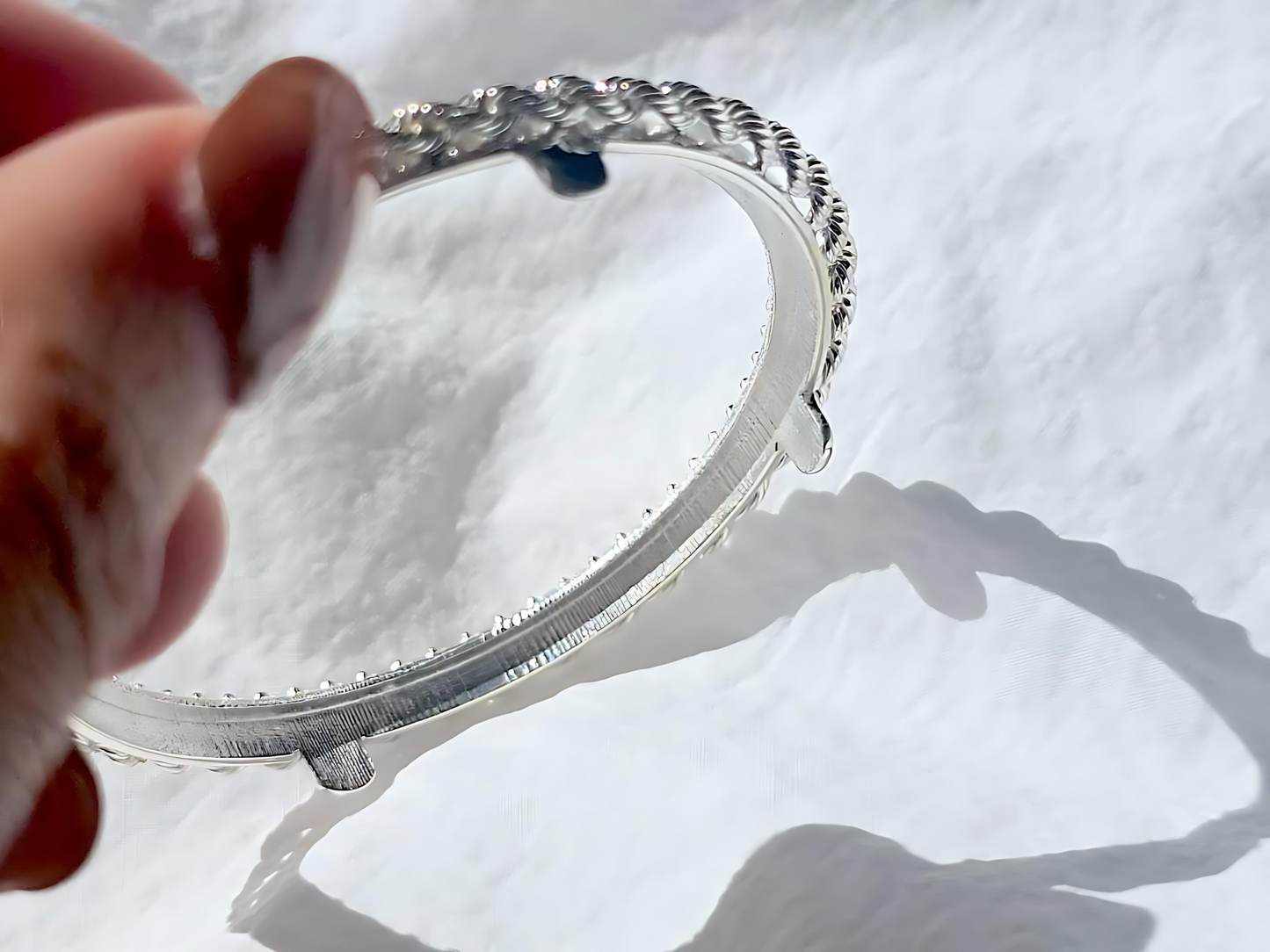 925 Sterling Silver Prong Back Illusion Rope Bezel for 41mm 1 oz Coins