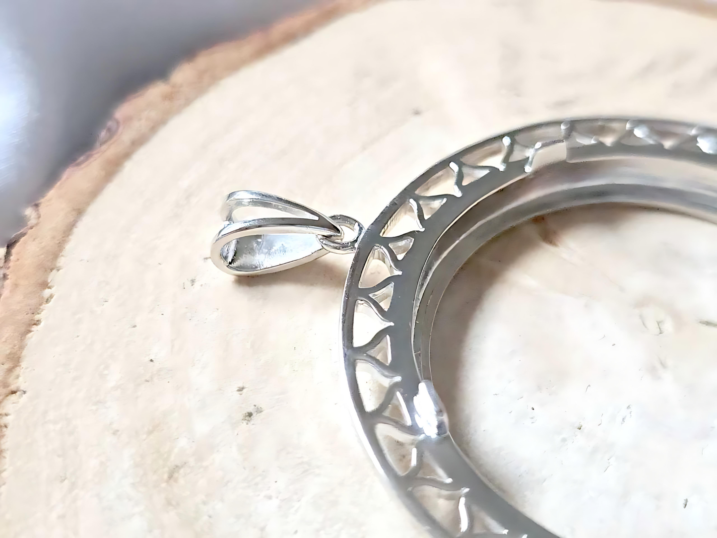 925 Sterling Silver Prong Back Filigree Edge Bezel for 36mm Coins