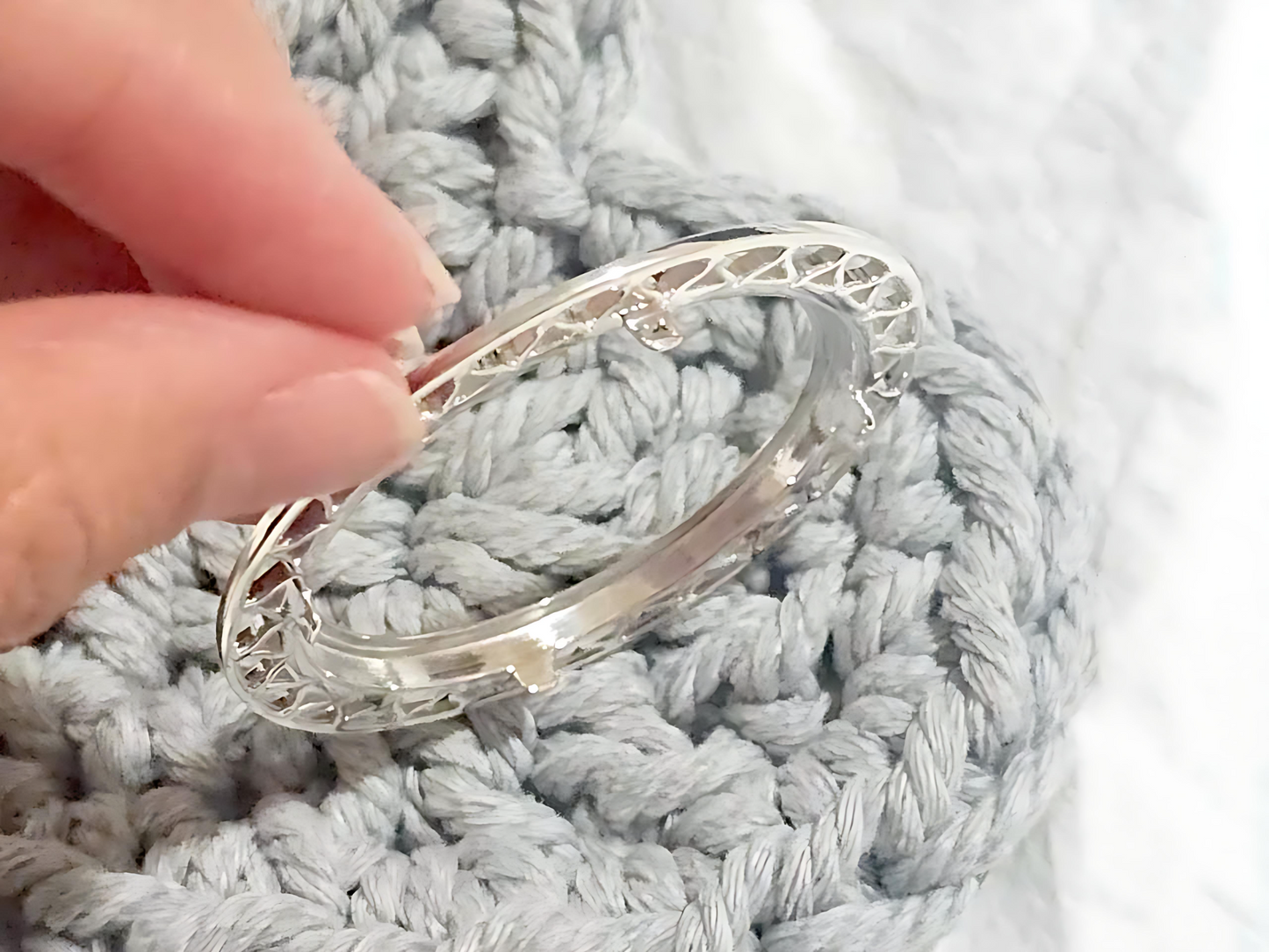 925 Sterling Silver Prong Back Filigree Edge Bezel for 38mm 1 Dollar Coins