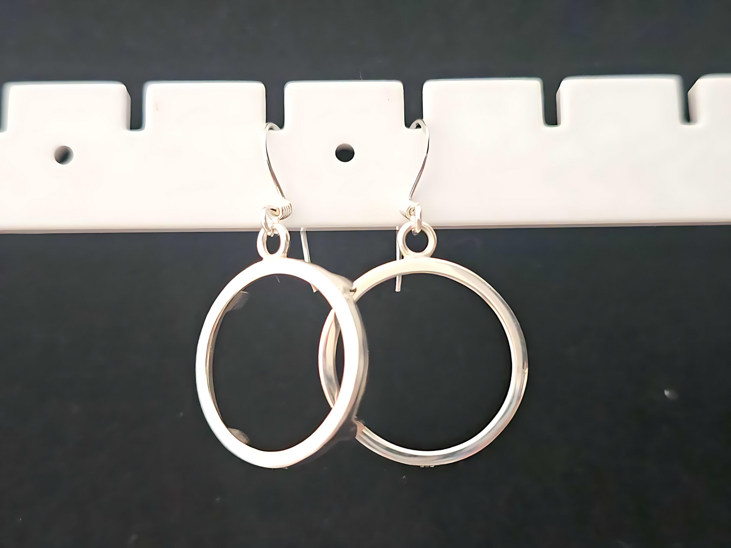 925 Sterling Silver Prong Back Simple Bezel Earring for 18mm Dime 10 Cent Coins