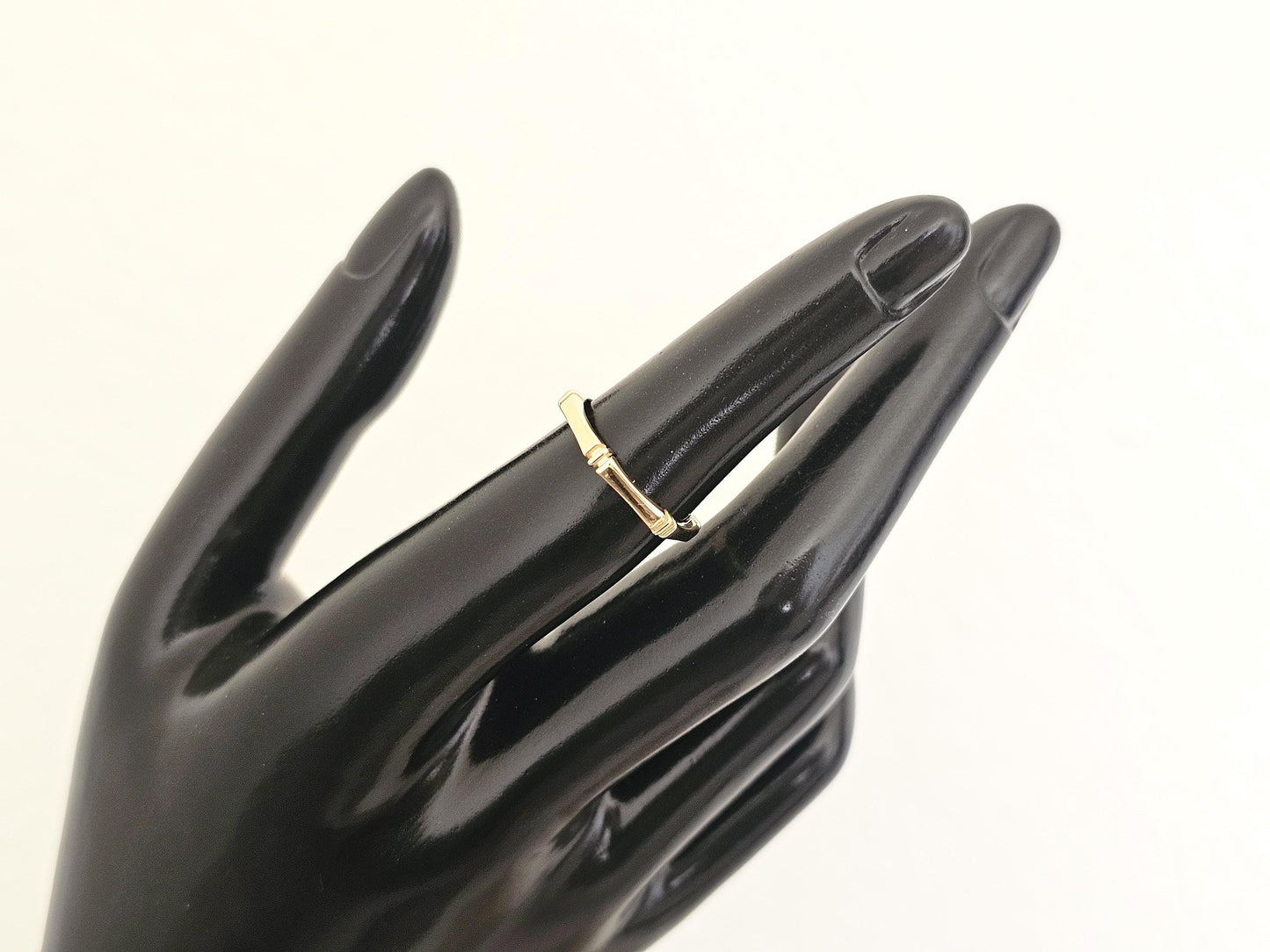 14K Solid Gold Handmade Ring Band in Round Hexagon Shape