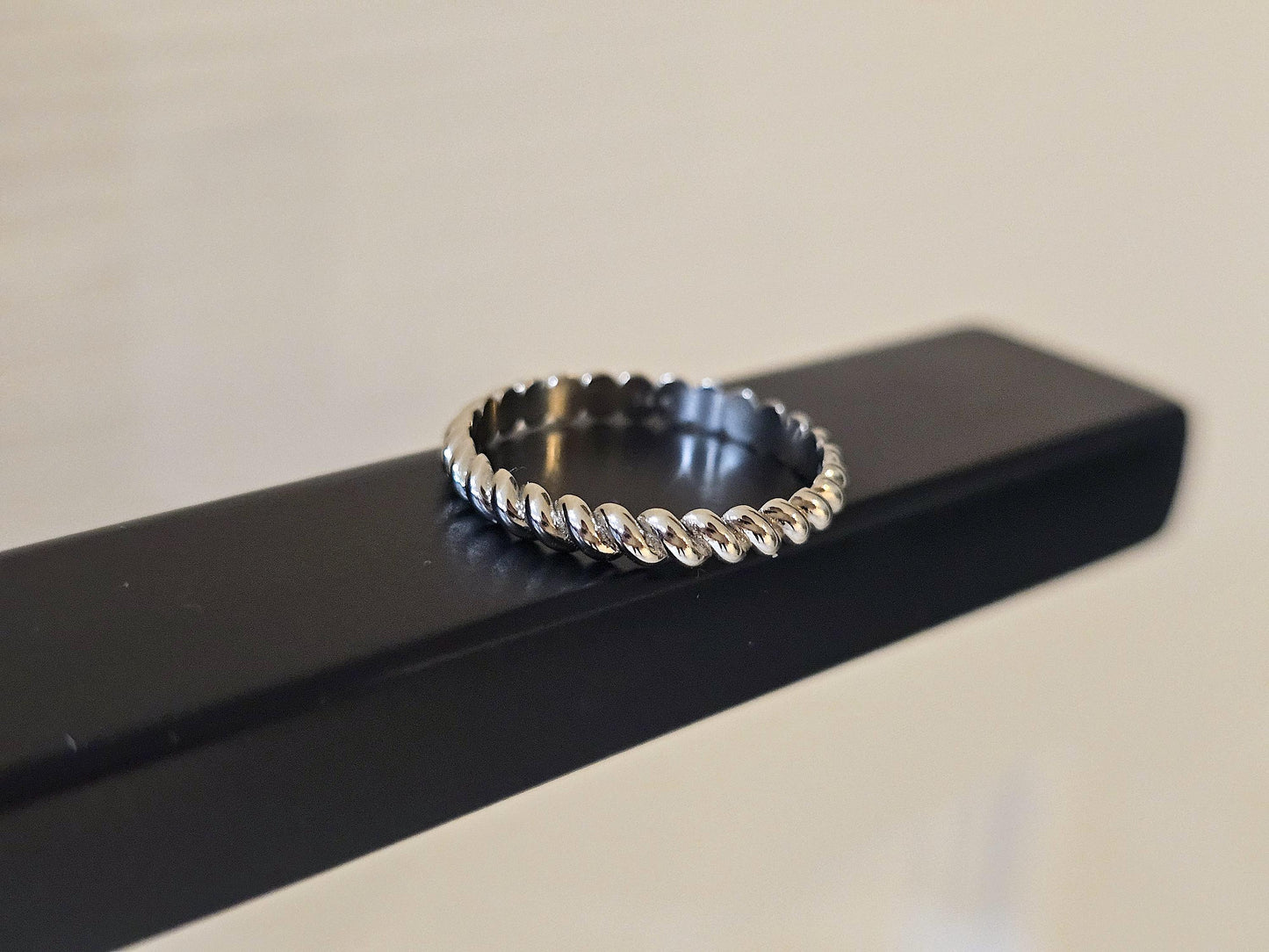 14K Solid Gold Handmade Twisted Rope Ring Band