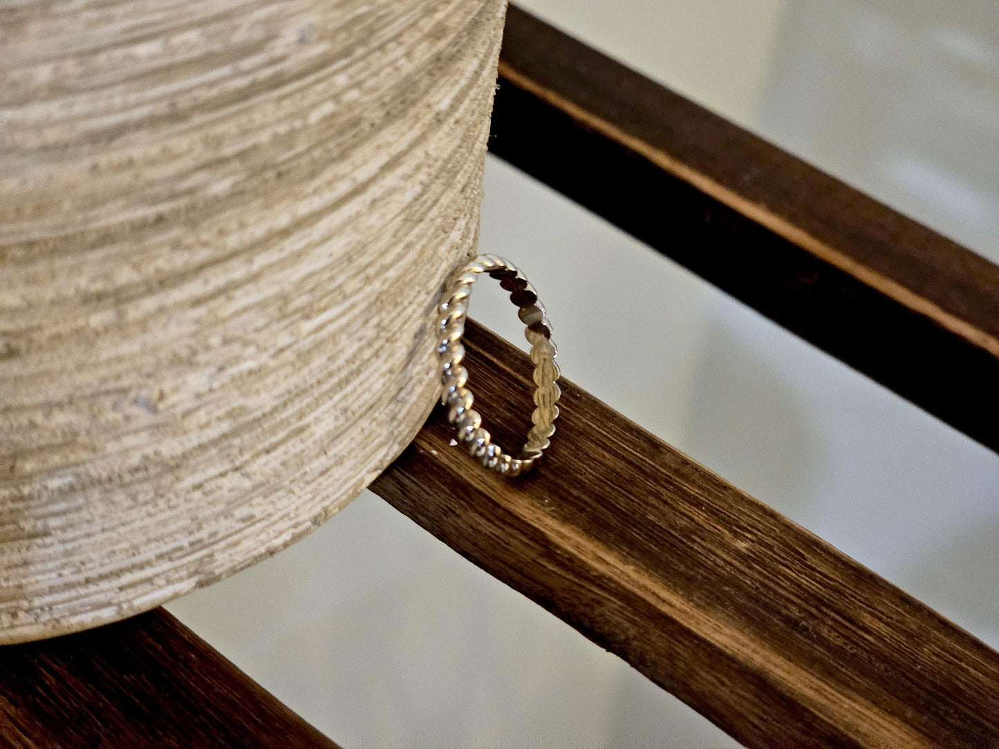 14K Solid Gold Handmade Twisted Rope Ring Band