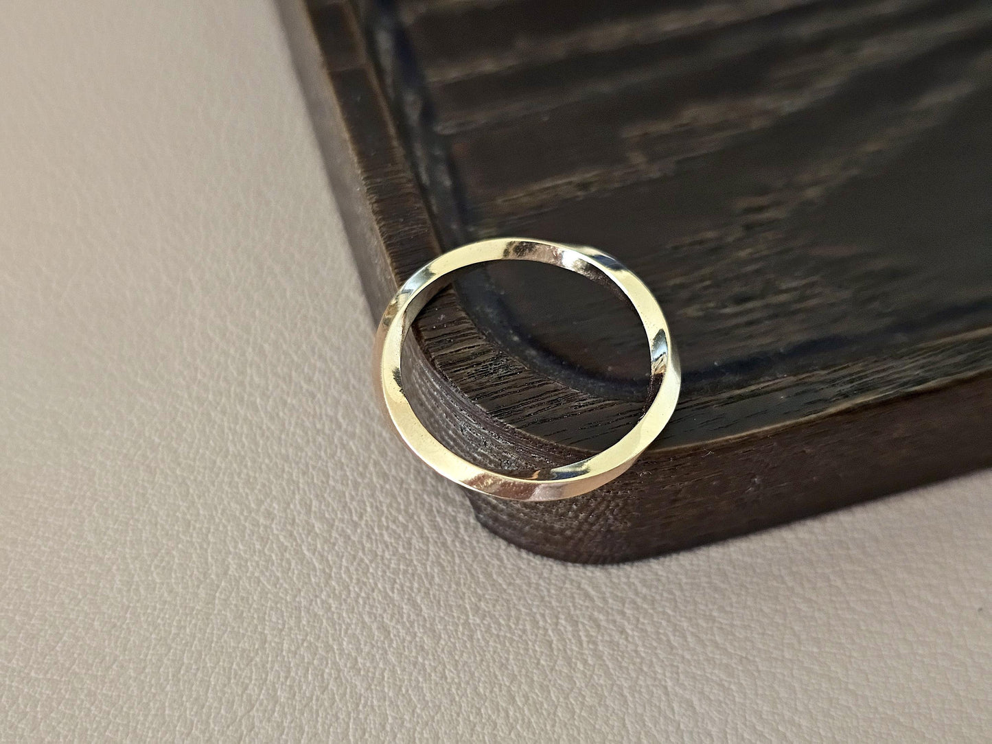 14K Solid Gold Handmade Twisted Waves Ring Band