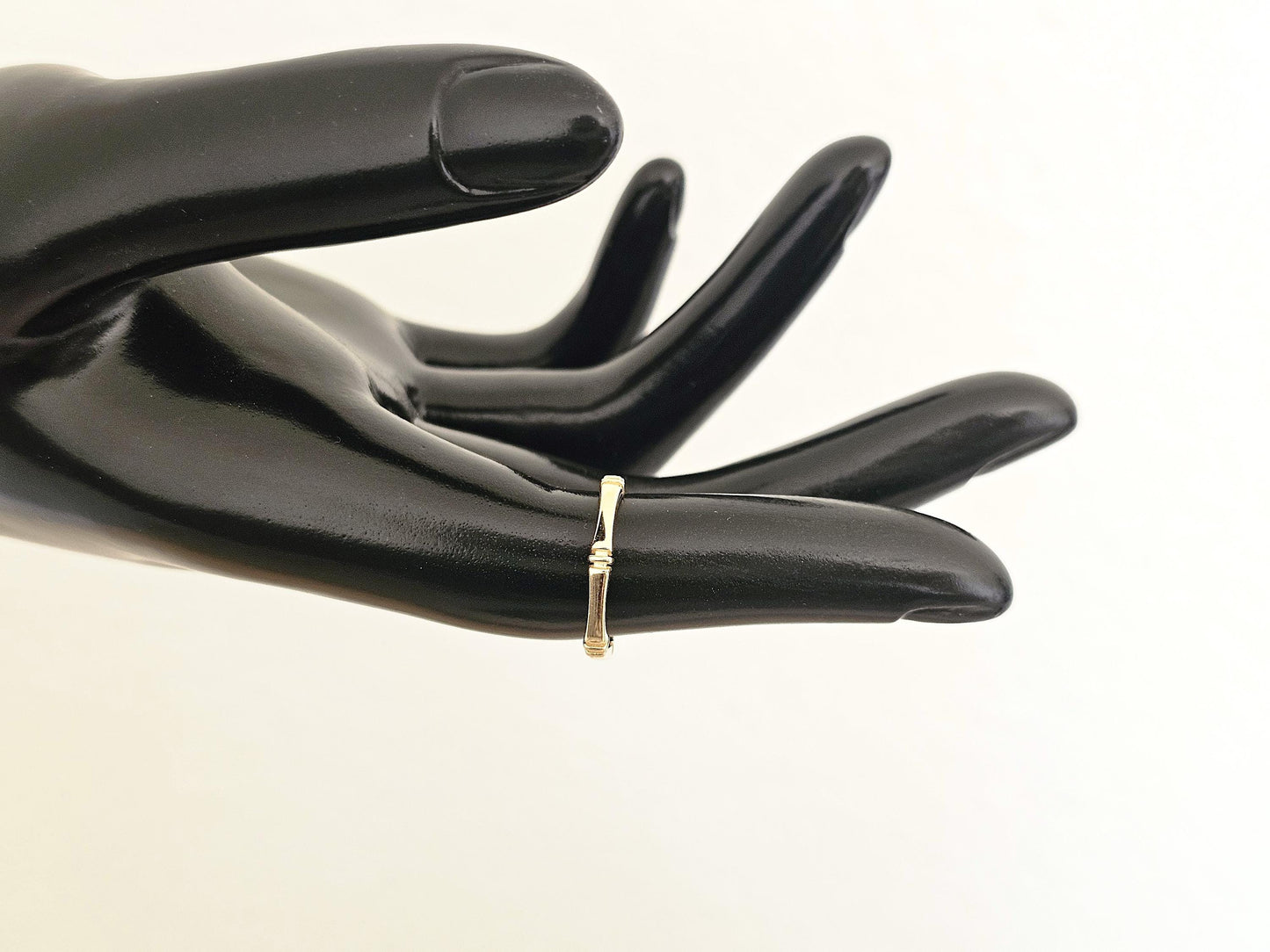 14K Solid Gold Handmade Ring Band in Round Hexagon Shape