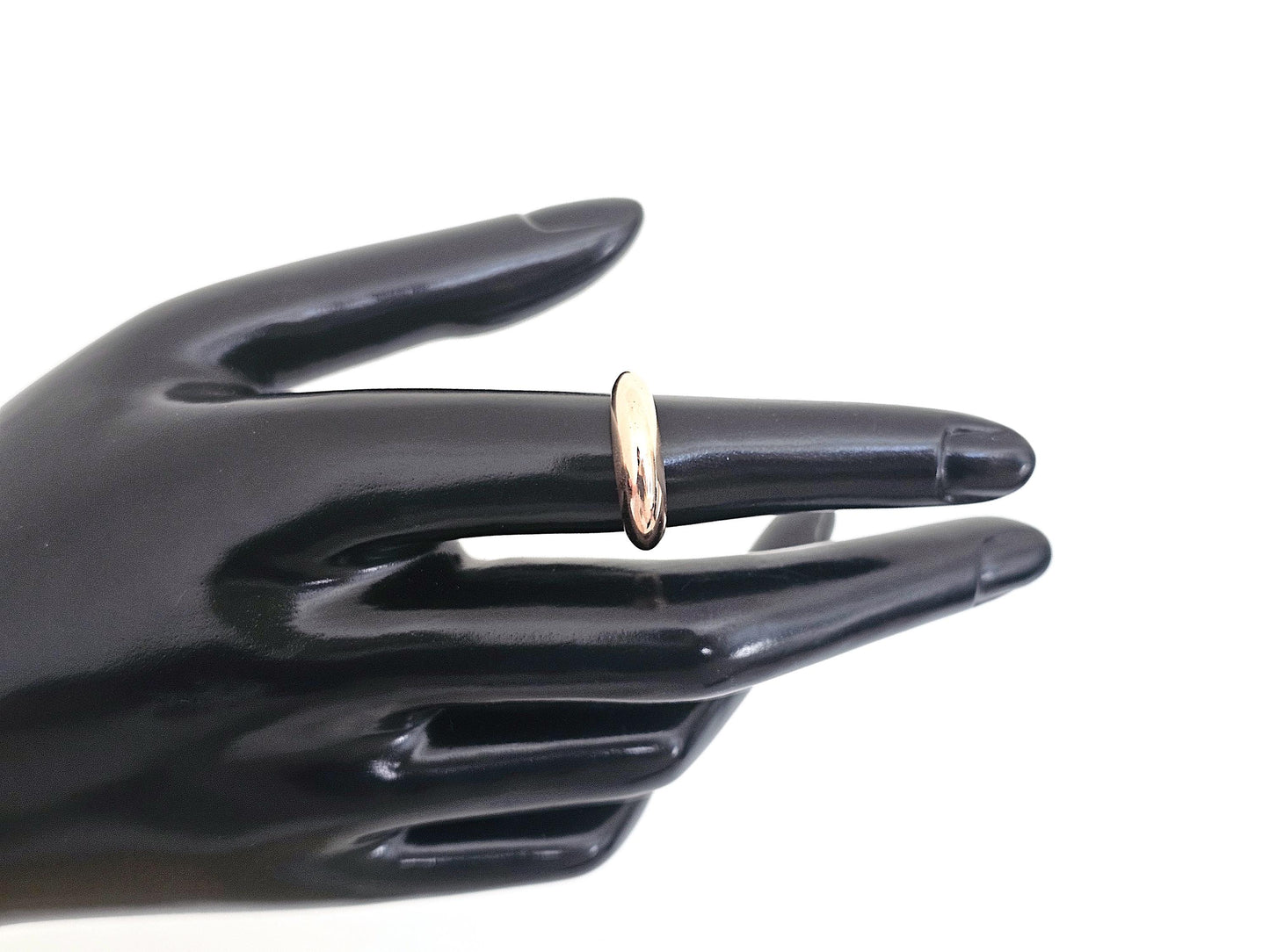 14K Solid Gold Handmade Ring Band Domed Oval Shape