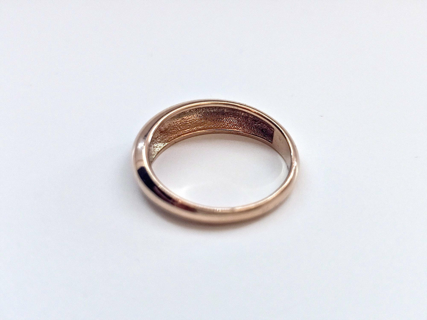 14K Solid Gold Handmade Ring Band Domed Oval Shape