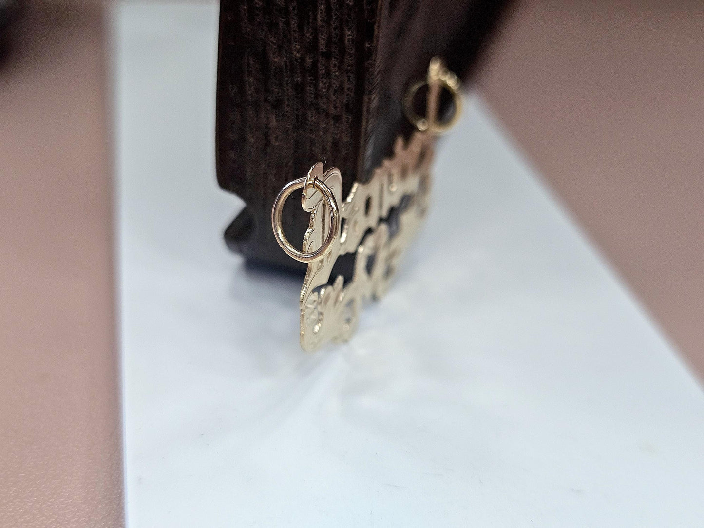 10K Solid Yellow Gold Name Pendant Necklace with Old Text and Heart