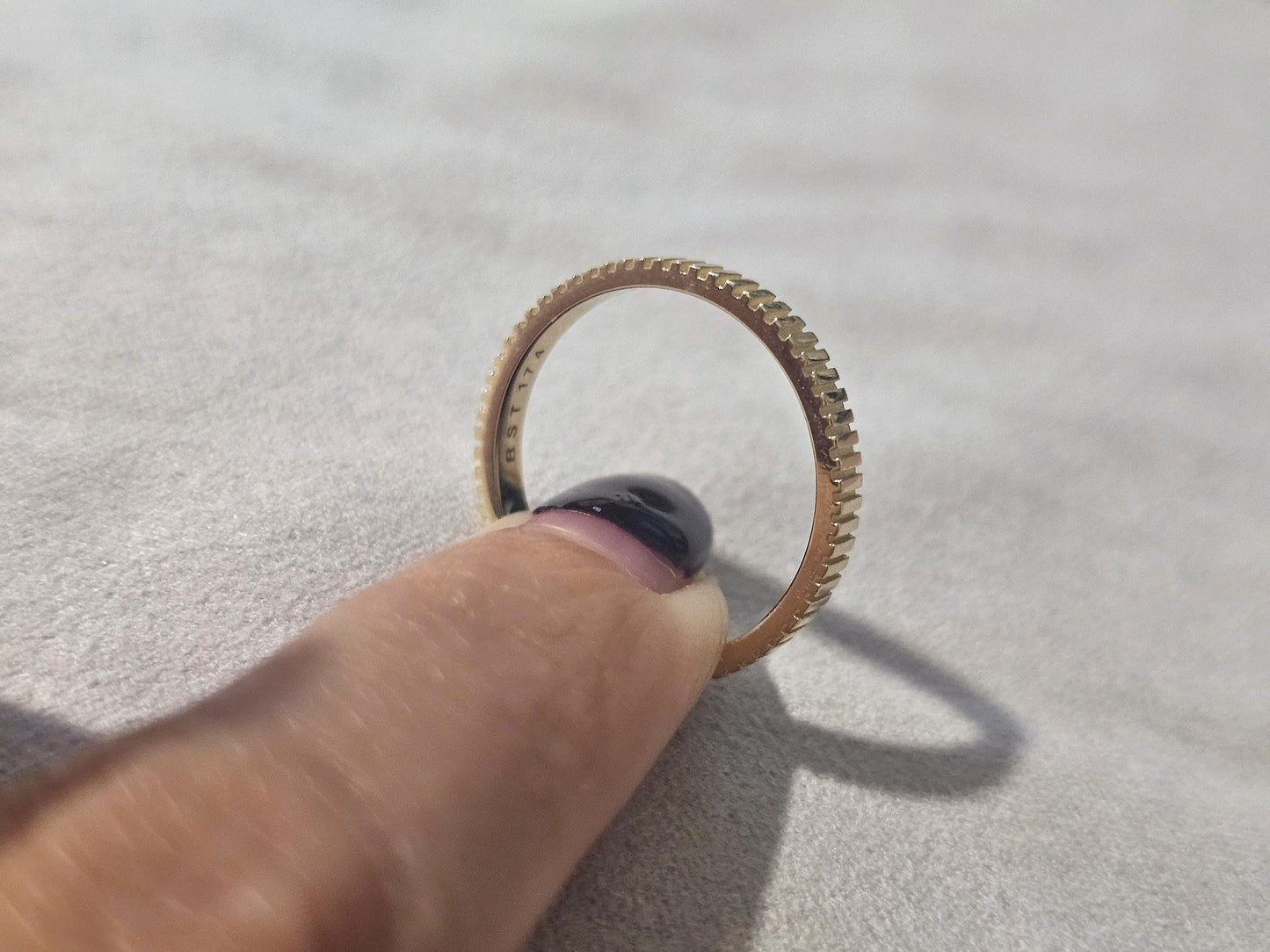 14K Solid Gold Handmade Ring Band with Milled Coin Edges