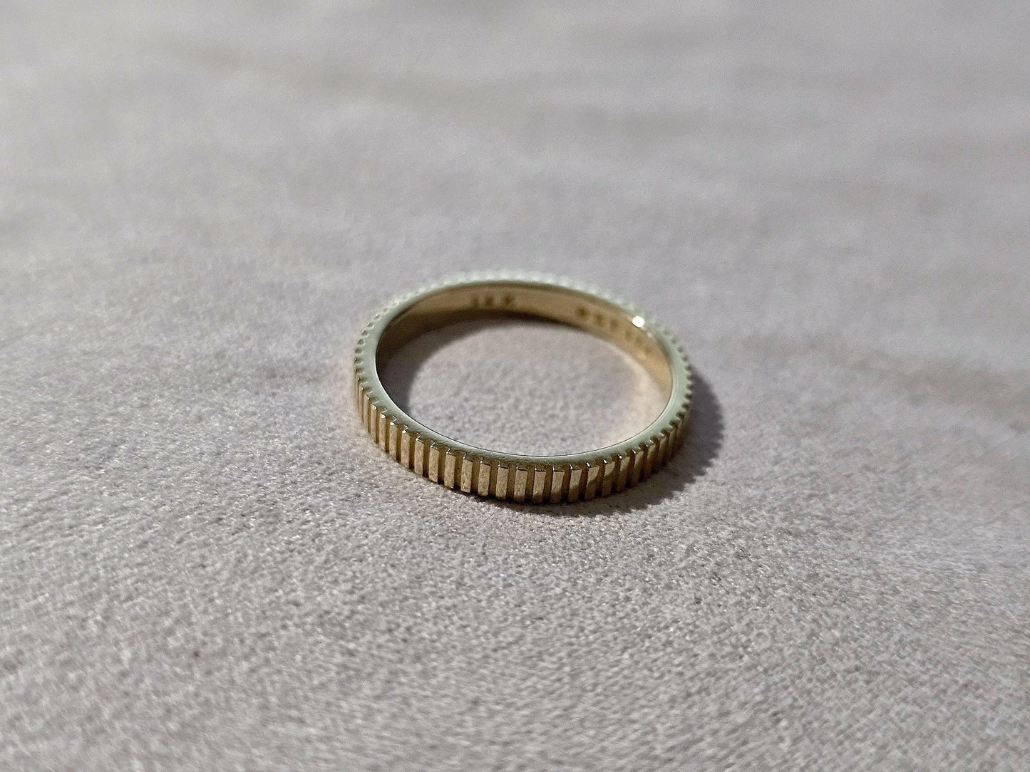 14K Solid Gold Handmade Ring Band with Milled Coin Edges