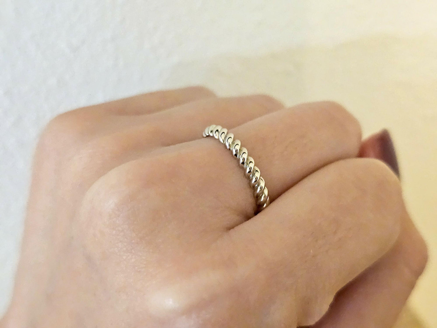 14K Solid Gold Handmade Twisted Rope Ring Band