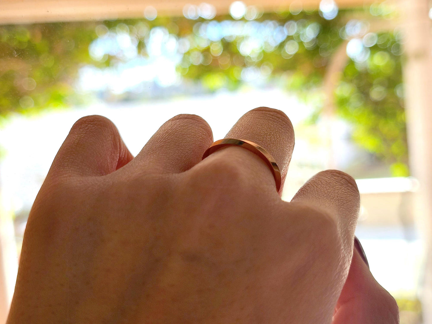 14K Solid Gold Handmade Twisted Waves Ring Band