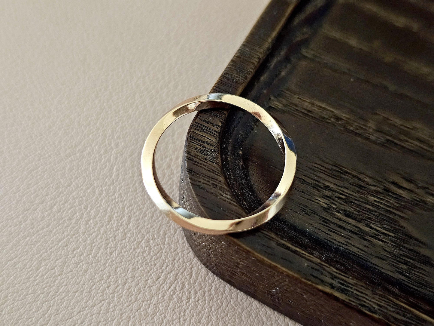 14K Solid Gold Handmade Twisted Waves Ring Band