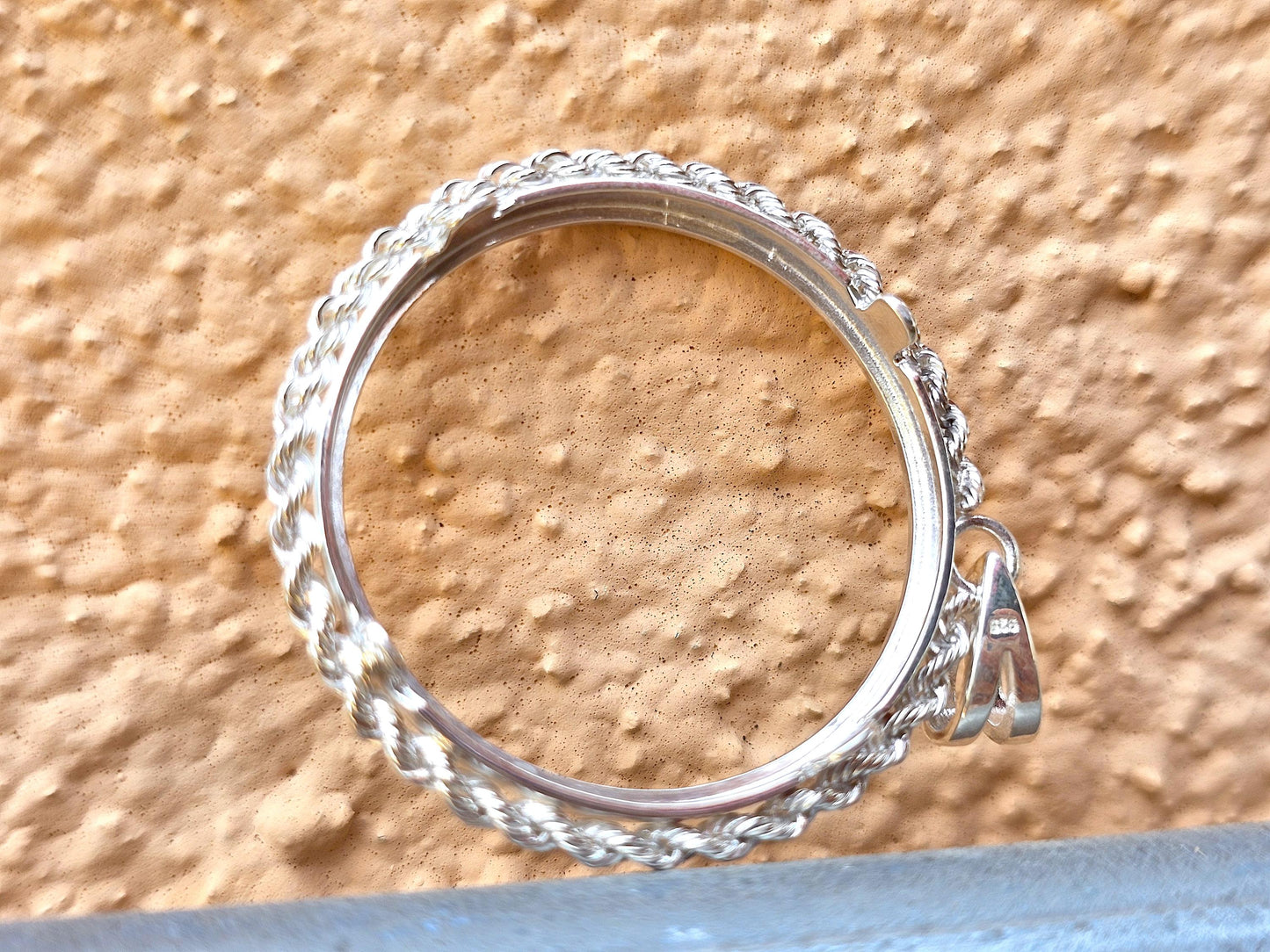 925 Sterling Silver Rope Edge Bezel for 30mm Half Dollar 50 Cents Coins