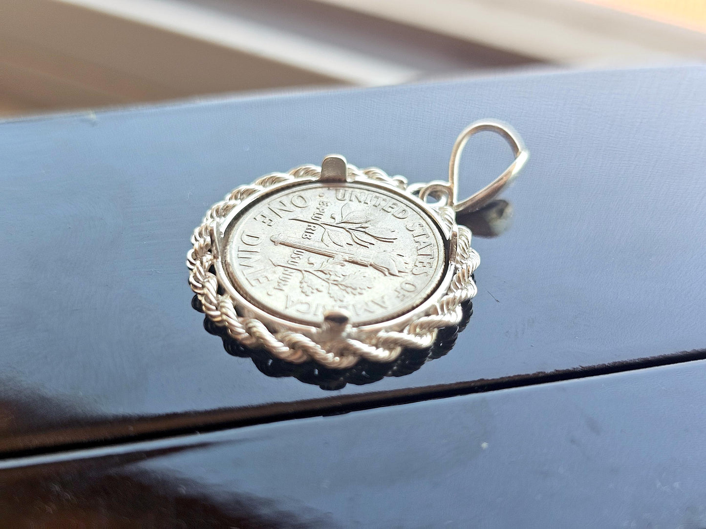 925 Sterling Silver Rope Edge Bezel for 18mm Dime 10 Cents Coins