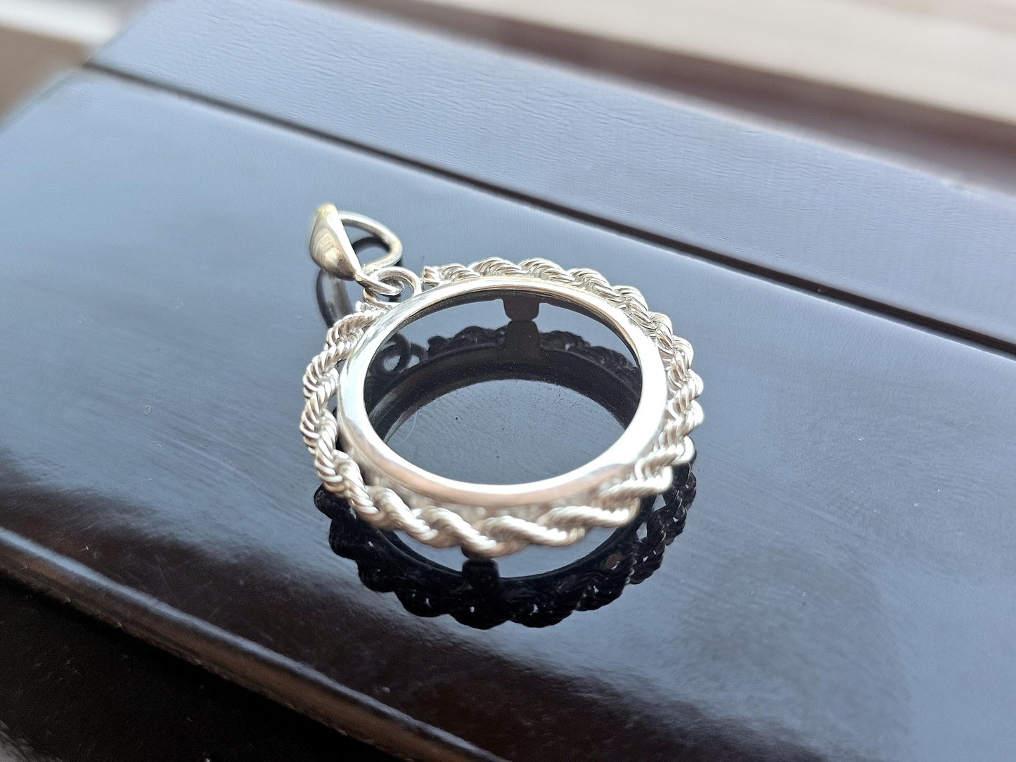 925 Sterling Silver Rope Edge Bezel for 18mm Dime 10 Cents Coins