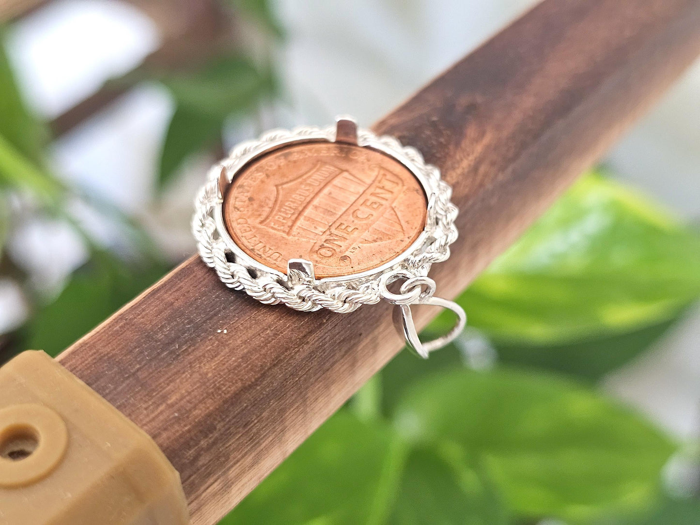 925 Sterling Silver Rope Edge Bezel for 19mm Penny 1 Cent Coins