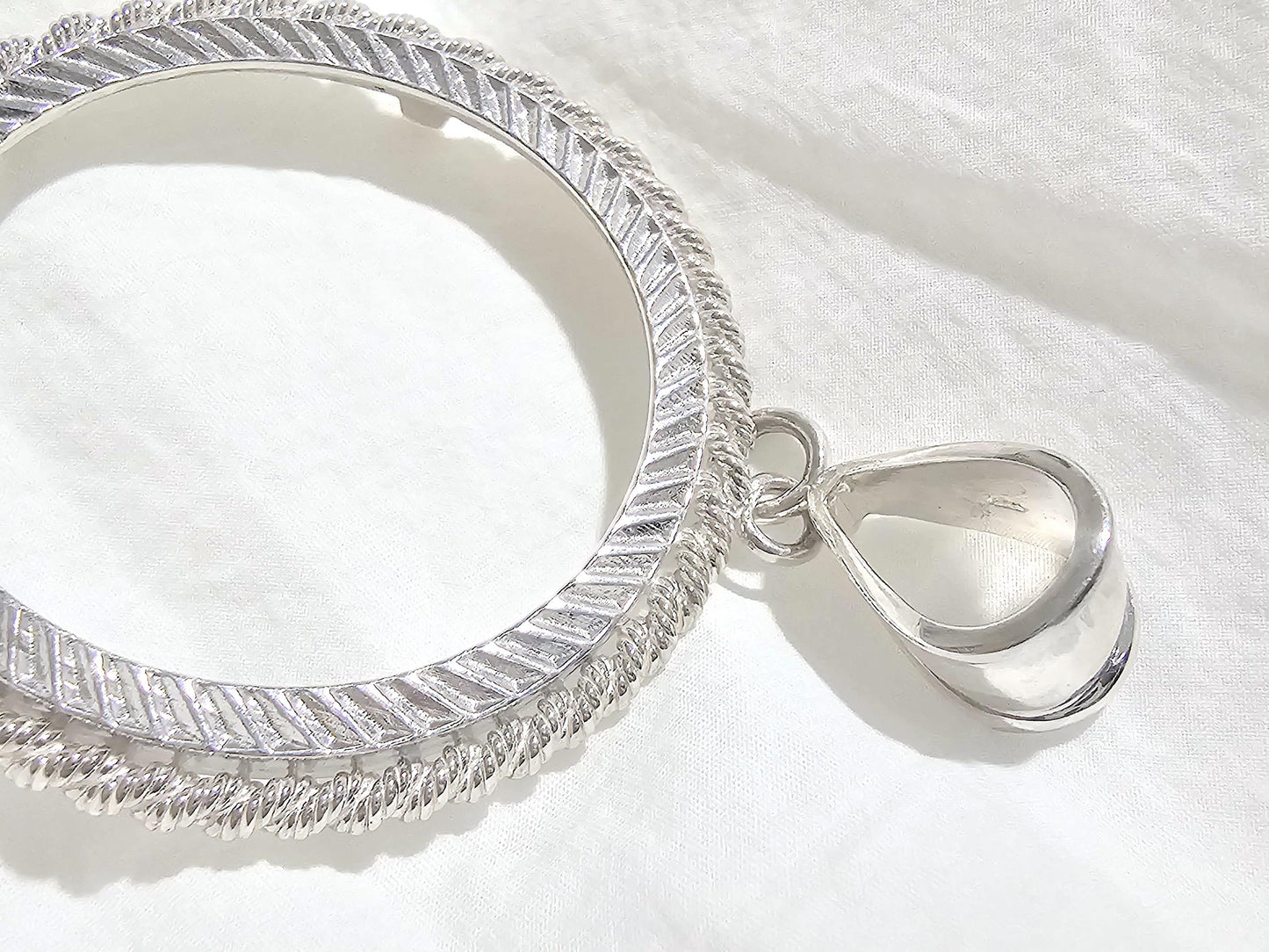 925 Sterling Silver Rope Edge Bezel for 36mm 1 Onza Plata Libertad Coins