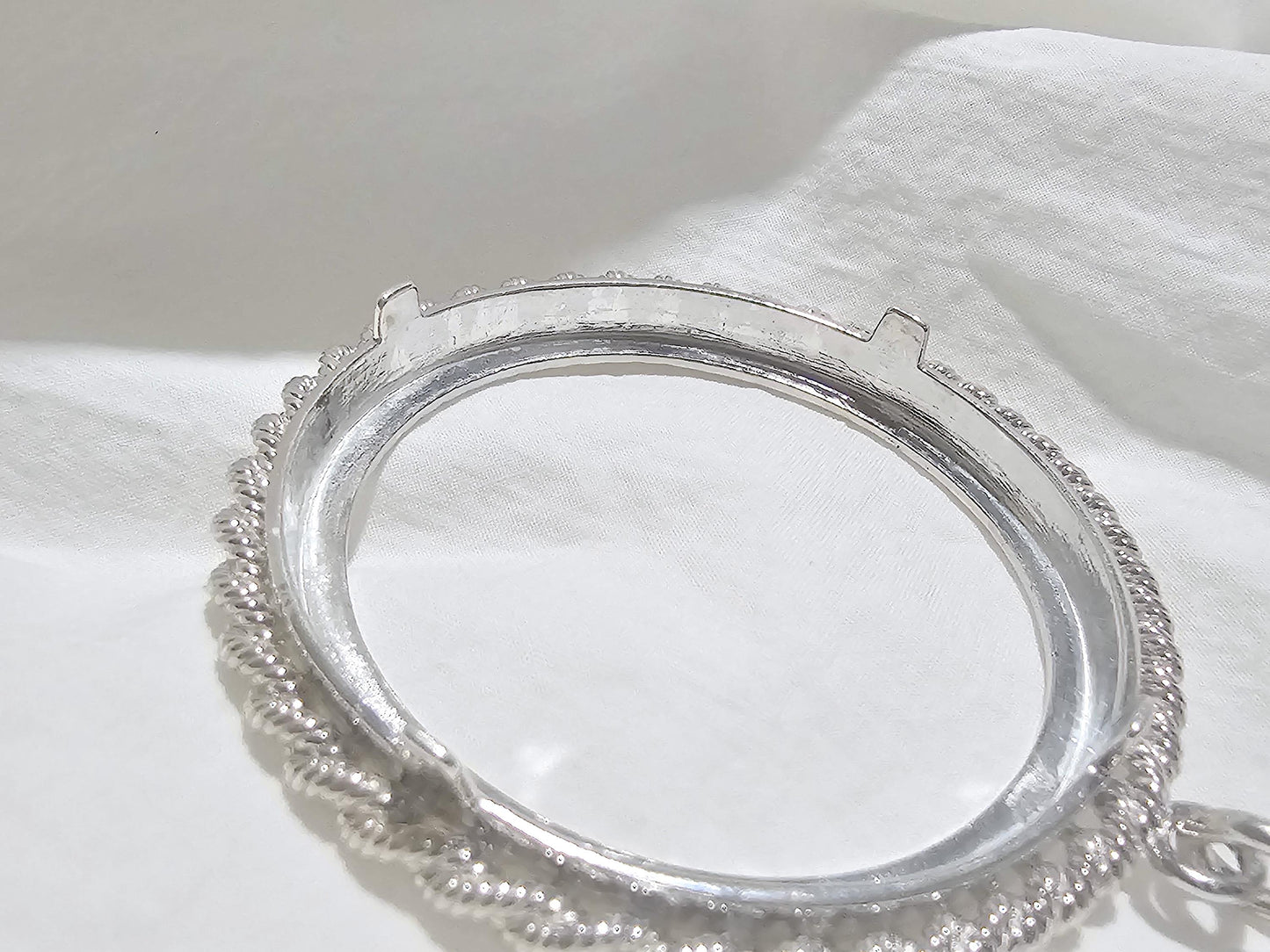 925 Sterling Silver Rope Edge Bezel for 36mm 1 Onza Plata Libertad Coins