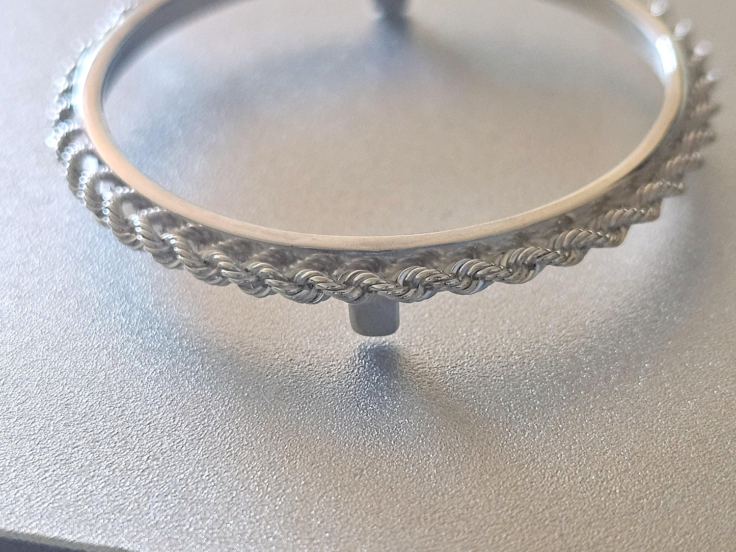 925 Sterling Silver Rope Edge Bezel for 39mm 1 oz Silver Rounds Casino Chips Mexican Cien Pesos Coins