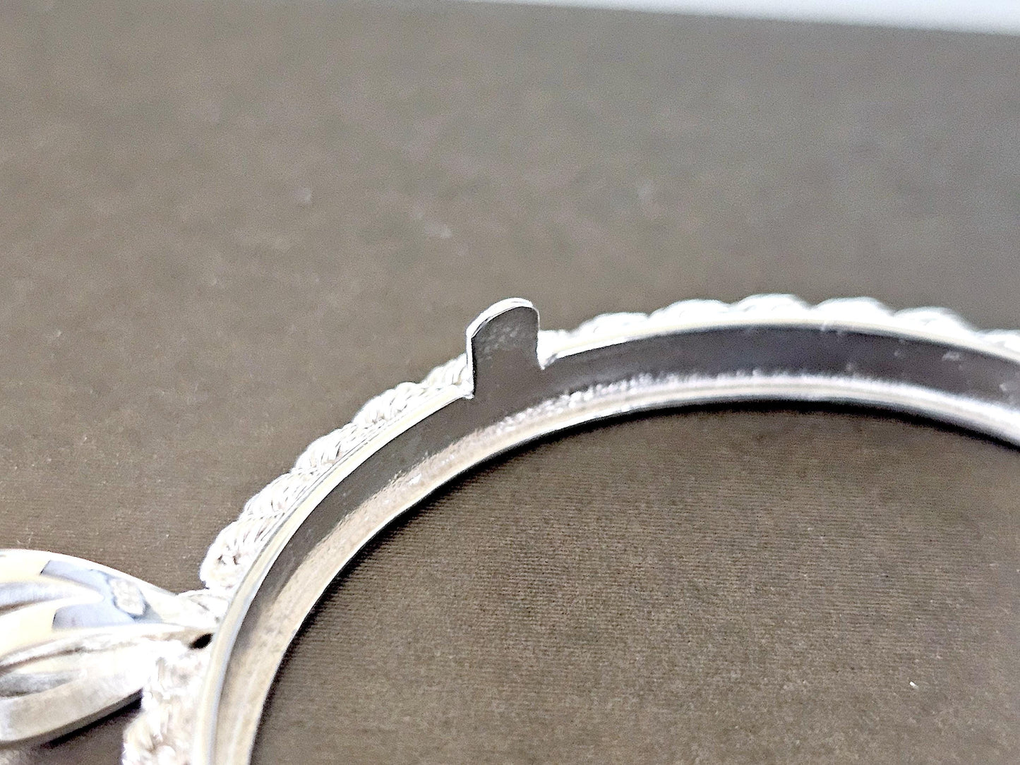 925 Sterling Silver Eagle Rope Edge Bezel for 41mm 1 oz Coins