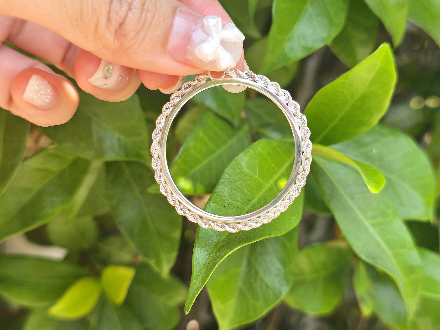 925 Sterling Silver Rope Edge Bezel for 30mm Half Dollar 50 Cents Coins