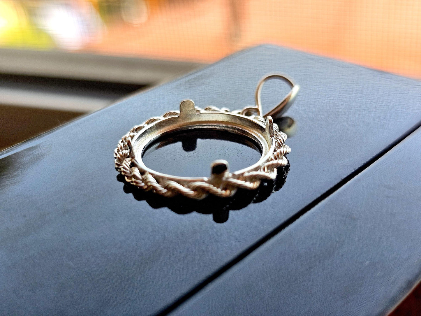 925 Sterling Silver Rope Edge Bezel for 18mm Dime 10 Cents Coins