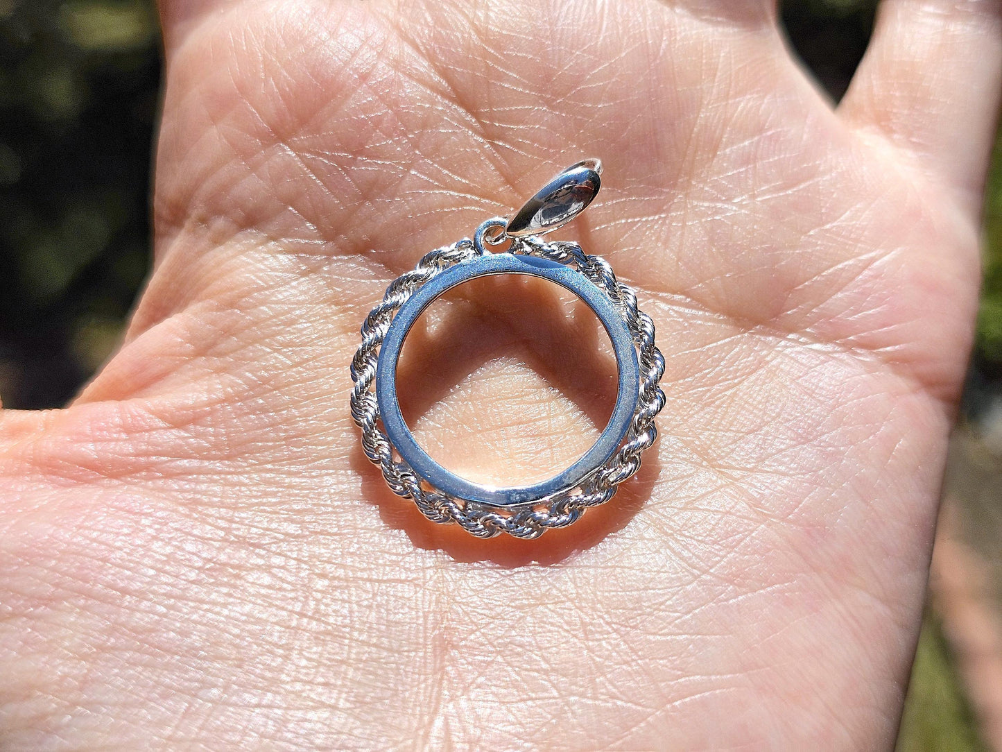 925 Sterling Silver Rope Edge Bezel for 19mm Penny 1 Cent Coins